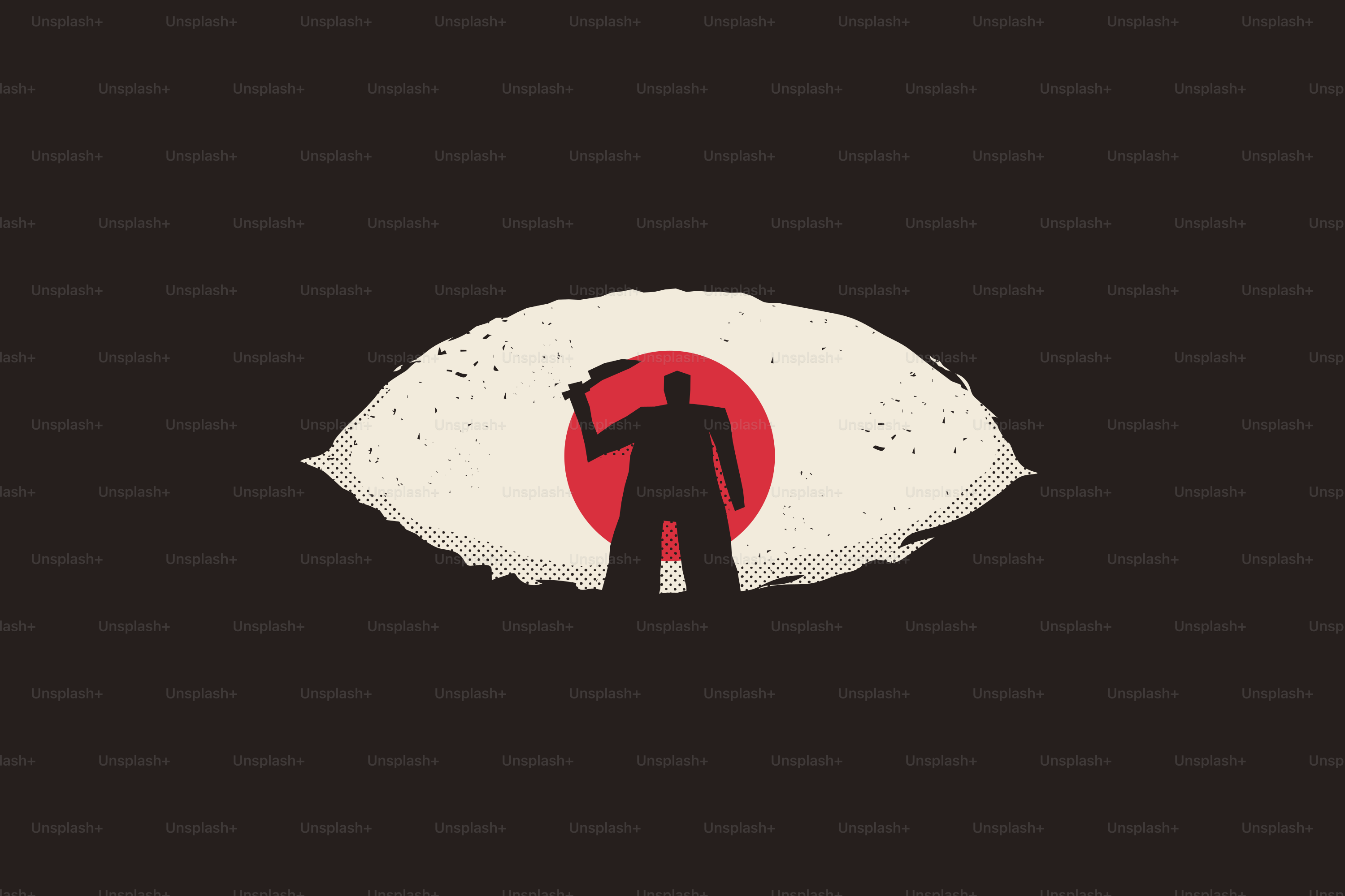 Silueta de hombre con un arma dentro de un ojo