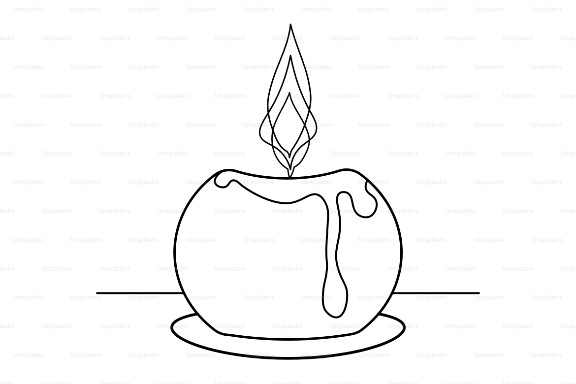 A lit candle with dripping wax