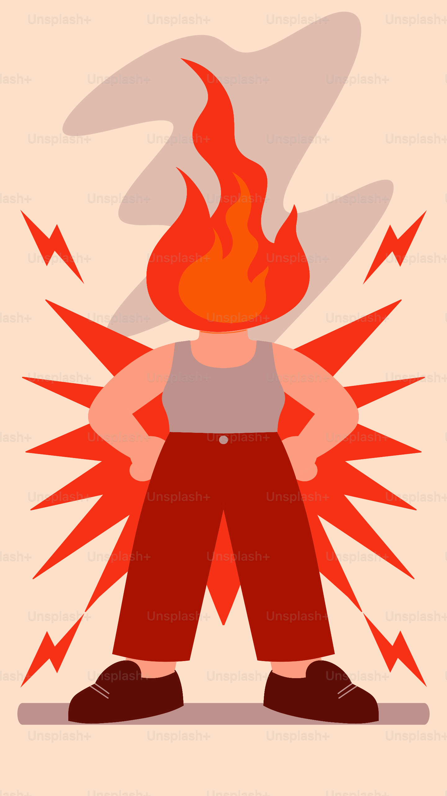 Eine wütende Person mit Feuer für Haare ist sehr wütend. Vektor –  Kostenloses Bild zum Thema Vektor auf Unsplash, image size:1080x1920