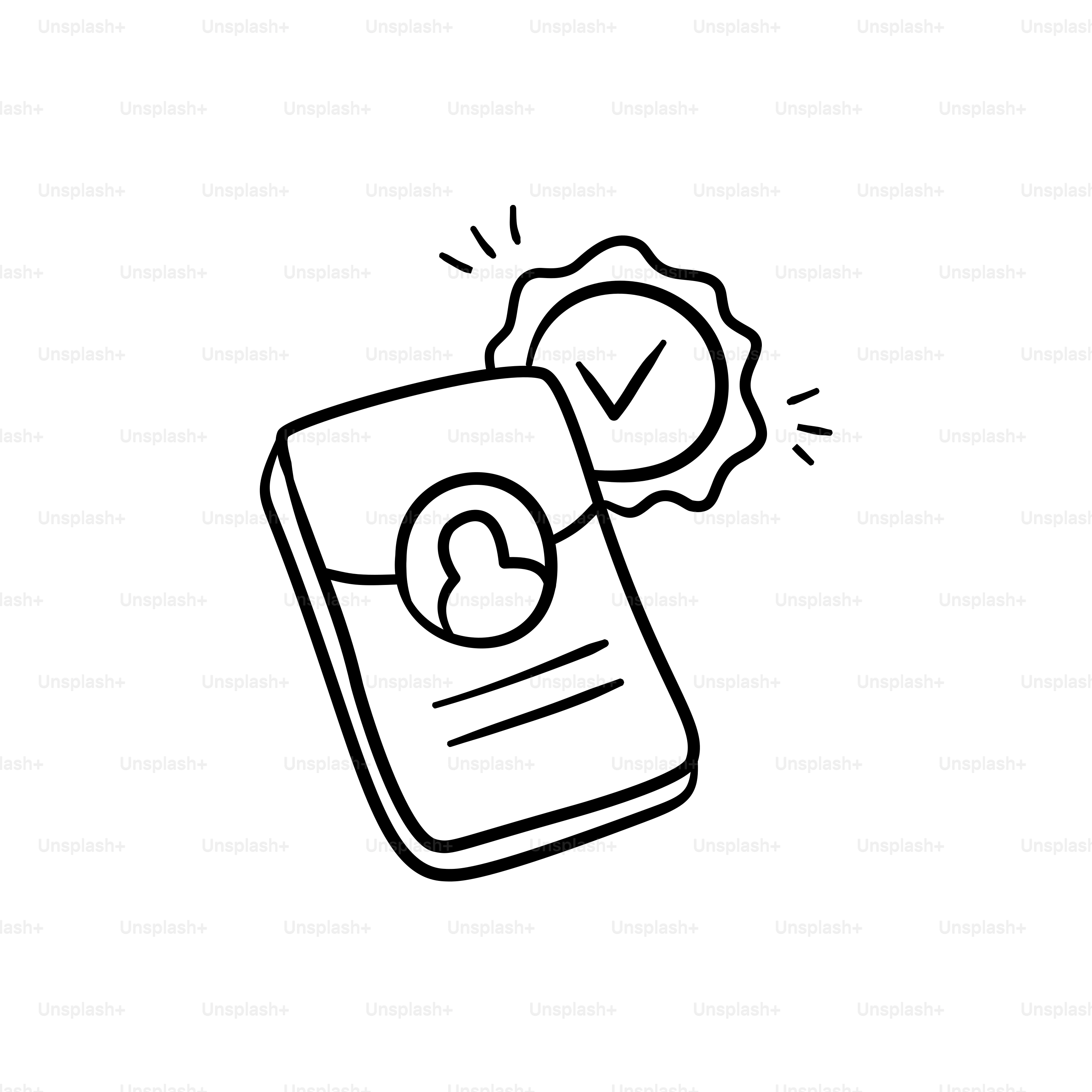 チェックマークとバッジ付きのIDカード