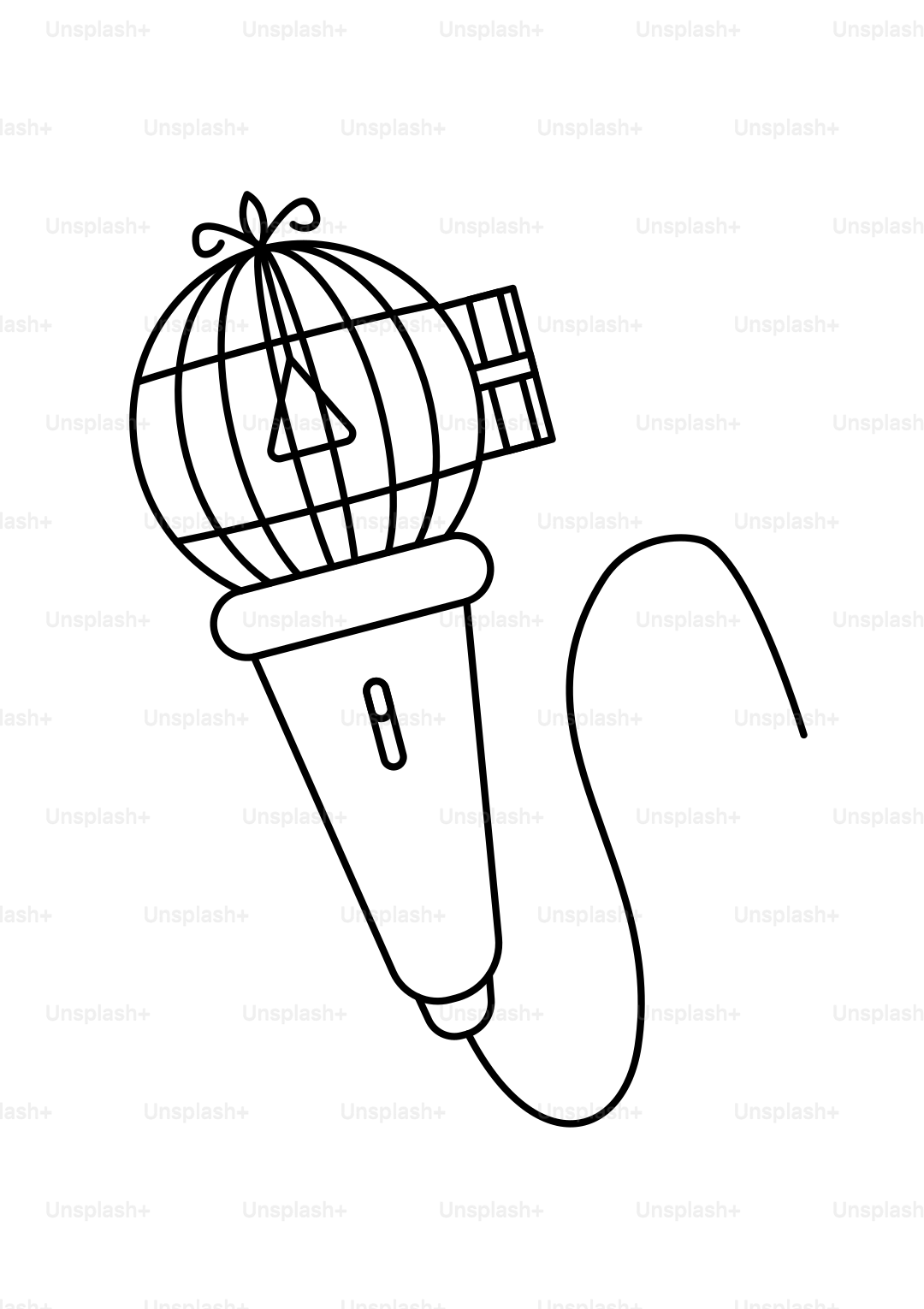 A simple line drawing of a microphone.