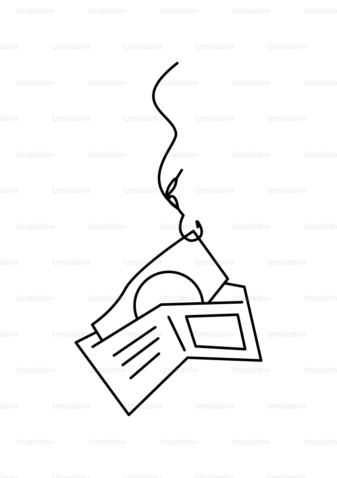 Money on a fishing hook, symbolizing financial temptation.