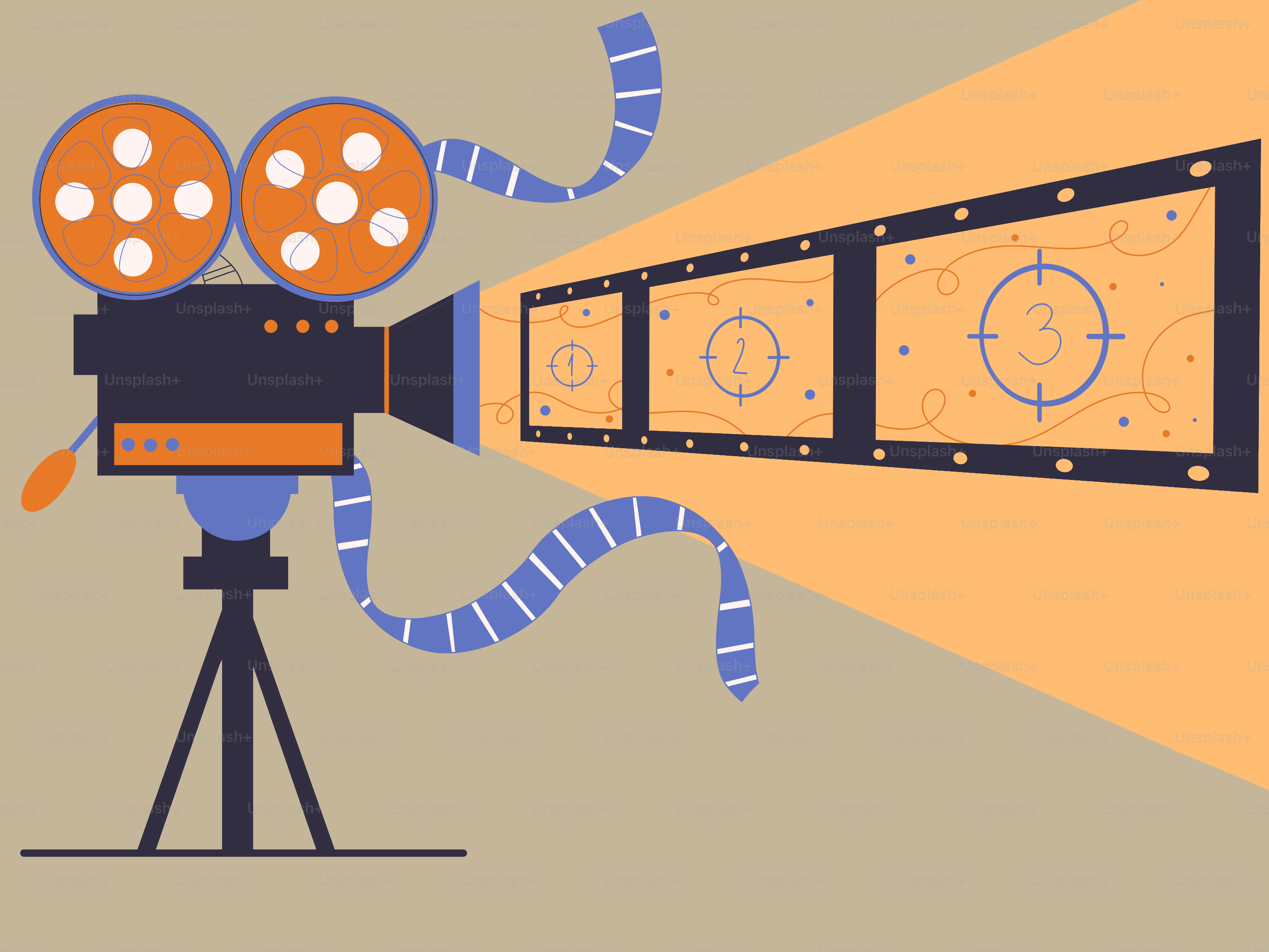 Vintage film projector showing movie reel