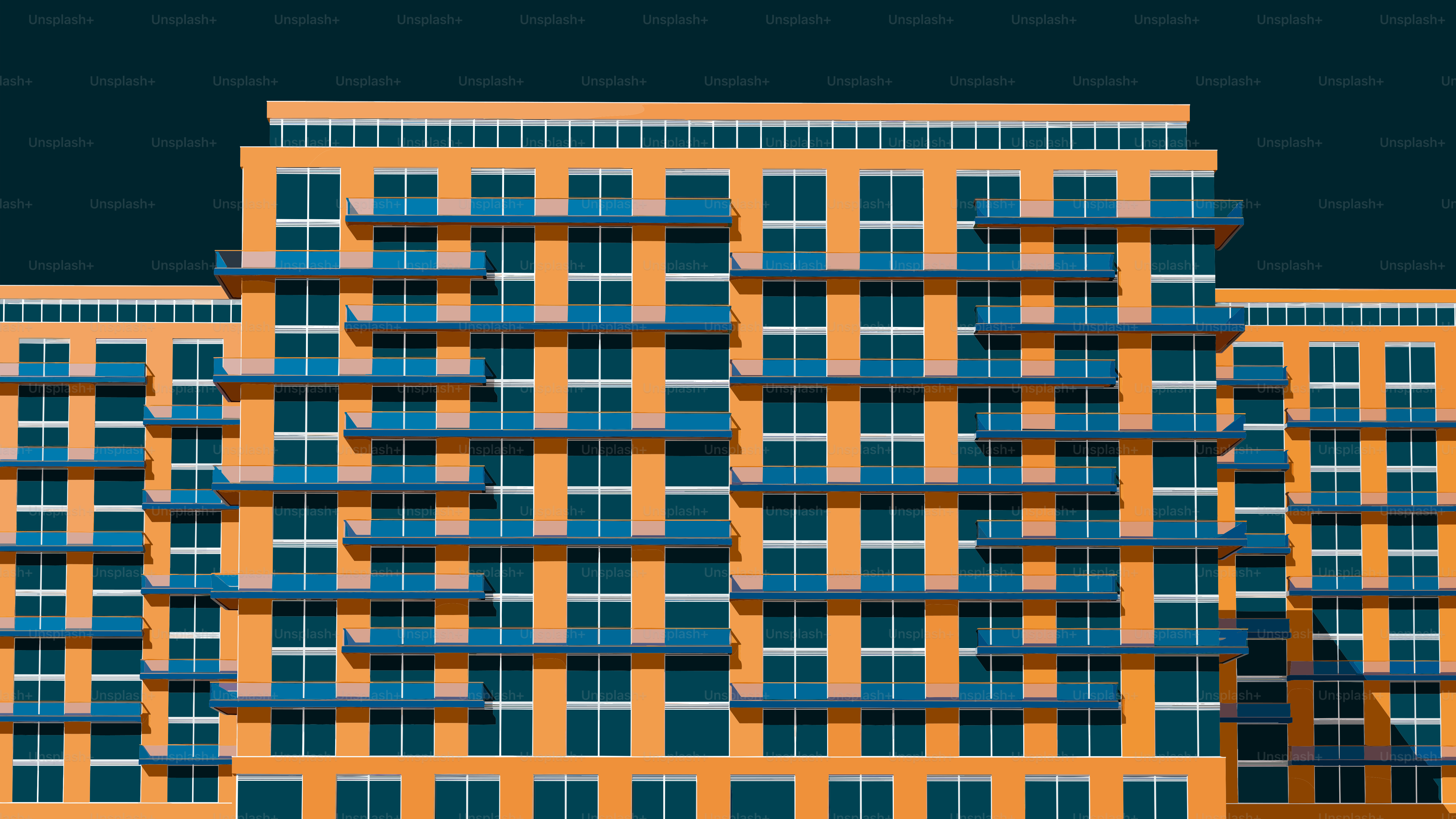 Immeuble d’appartements moderne avec de nombreux balcons