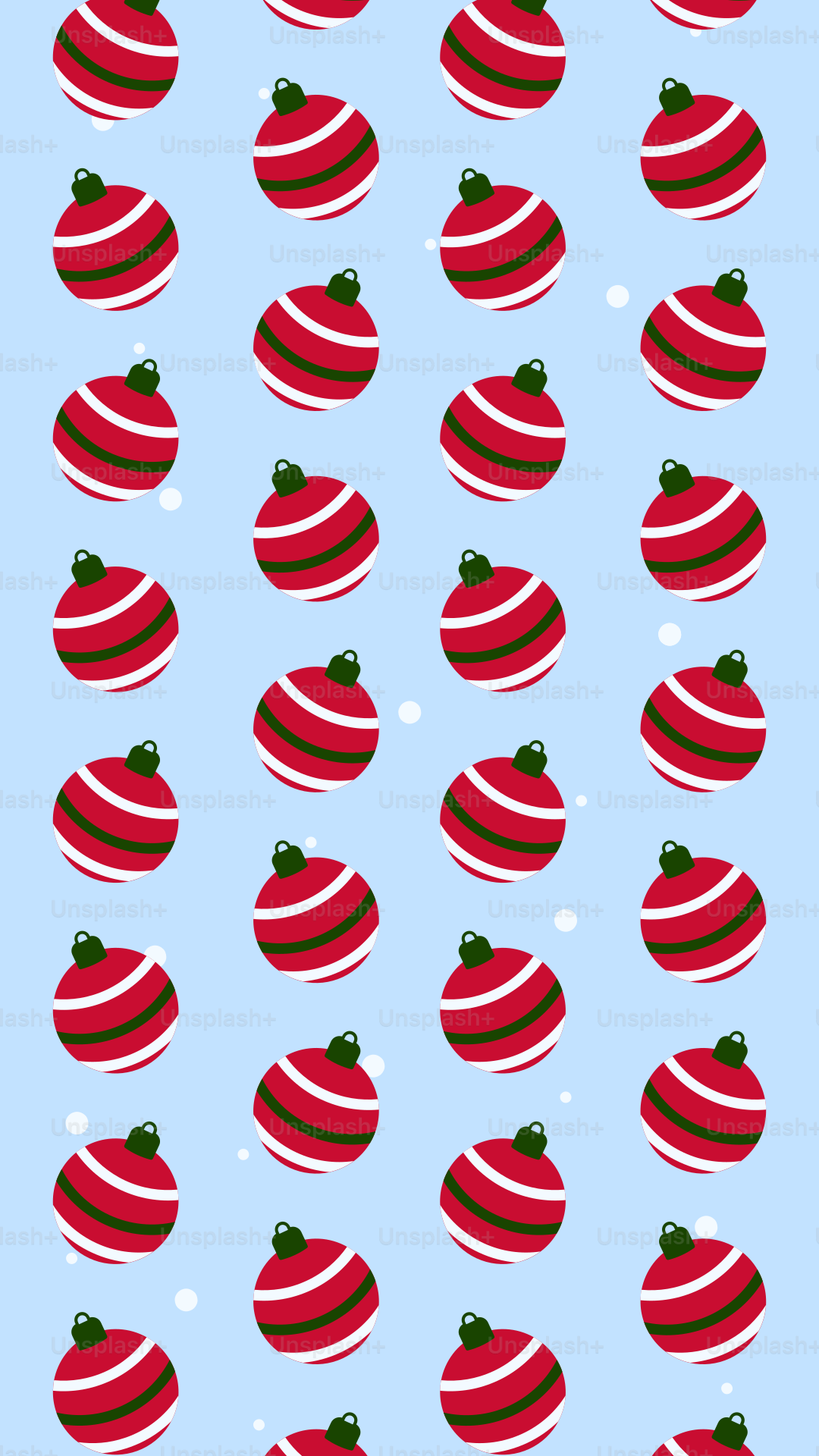 Red and white striped christmas ornaments on blue background