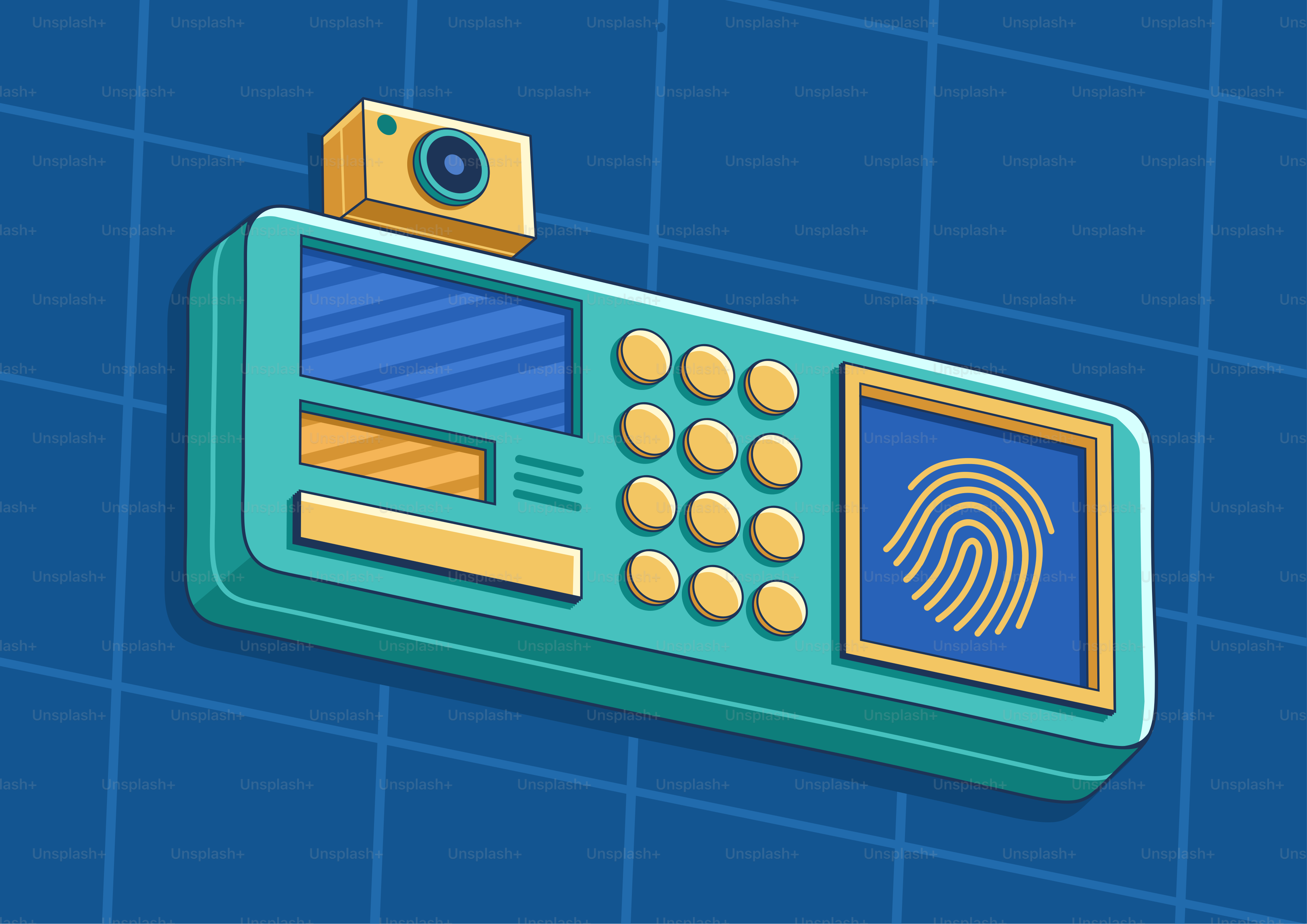 Security device with fingerprint scanner and camera vector – Technology ...