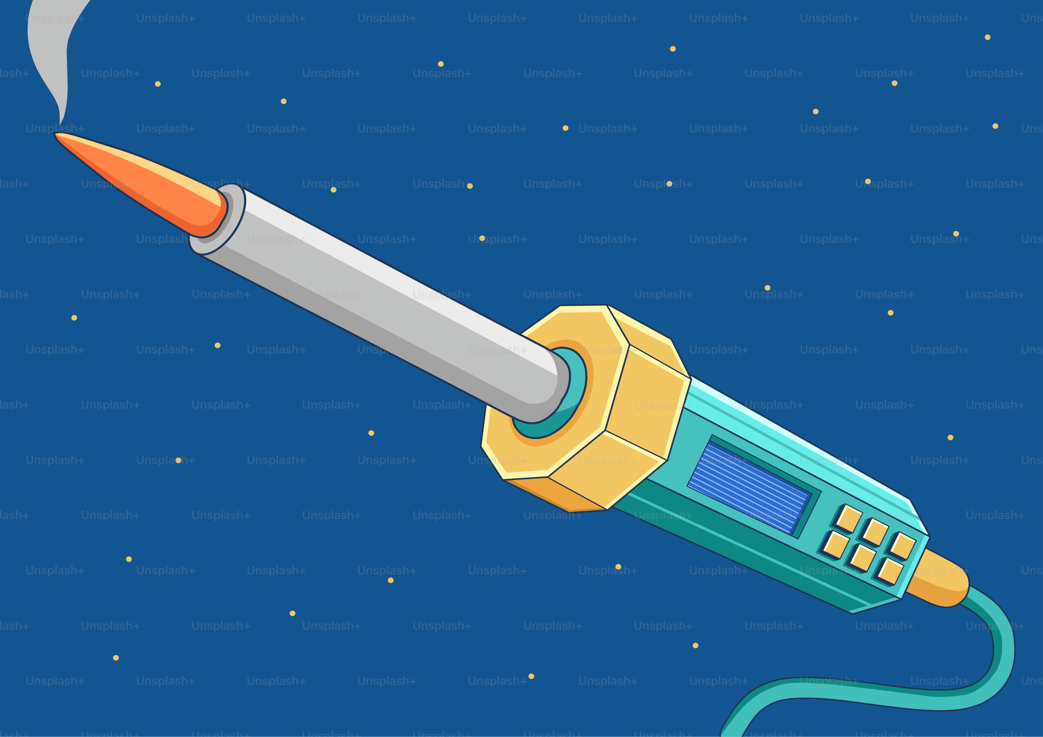 Ein Lötkolben mit aufsteigendem Rauch