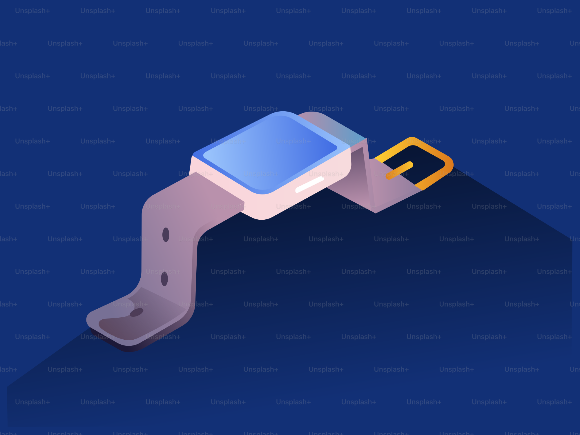 A modern smartwatch with a light purple band.