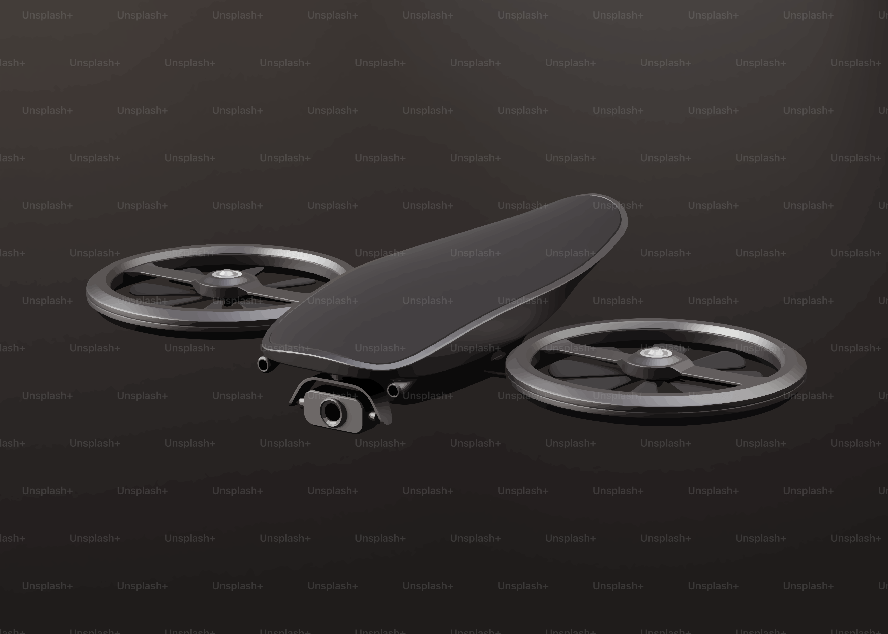 Ein dunkles Skateboard mit zwei Rädern