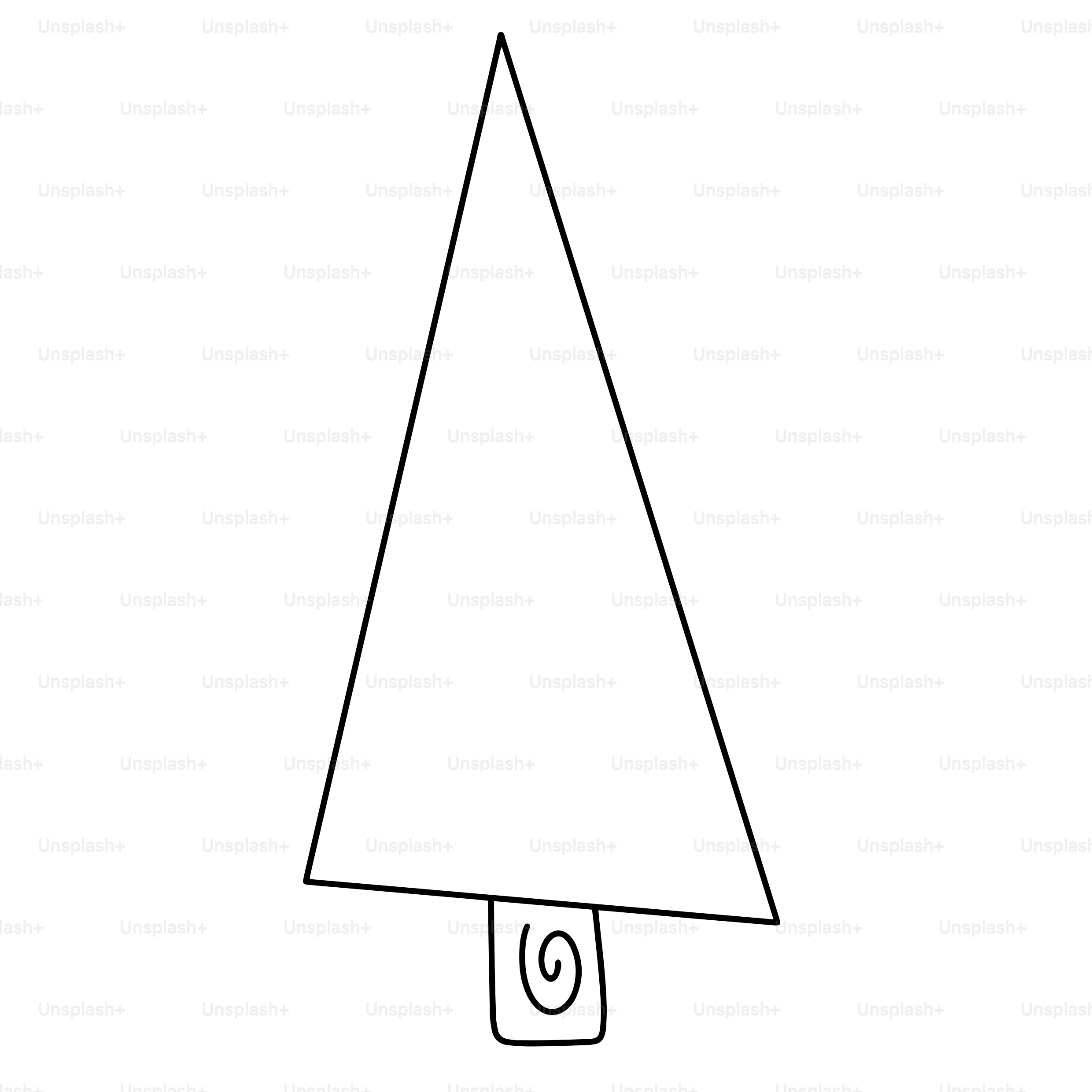 A simple line drawing of a christmas tree.