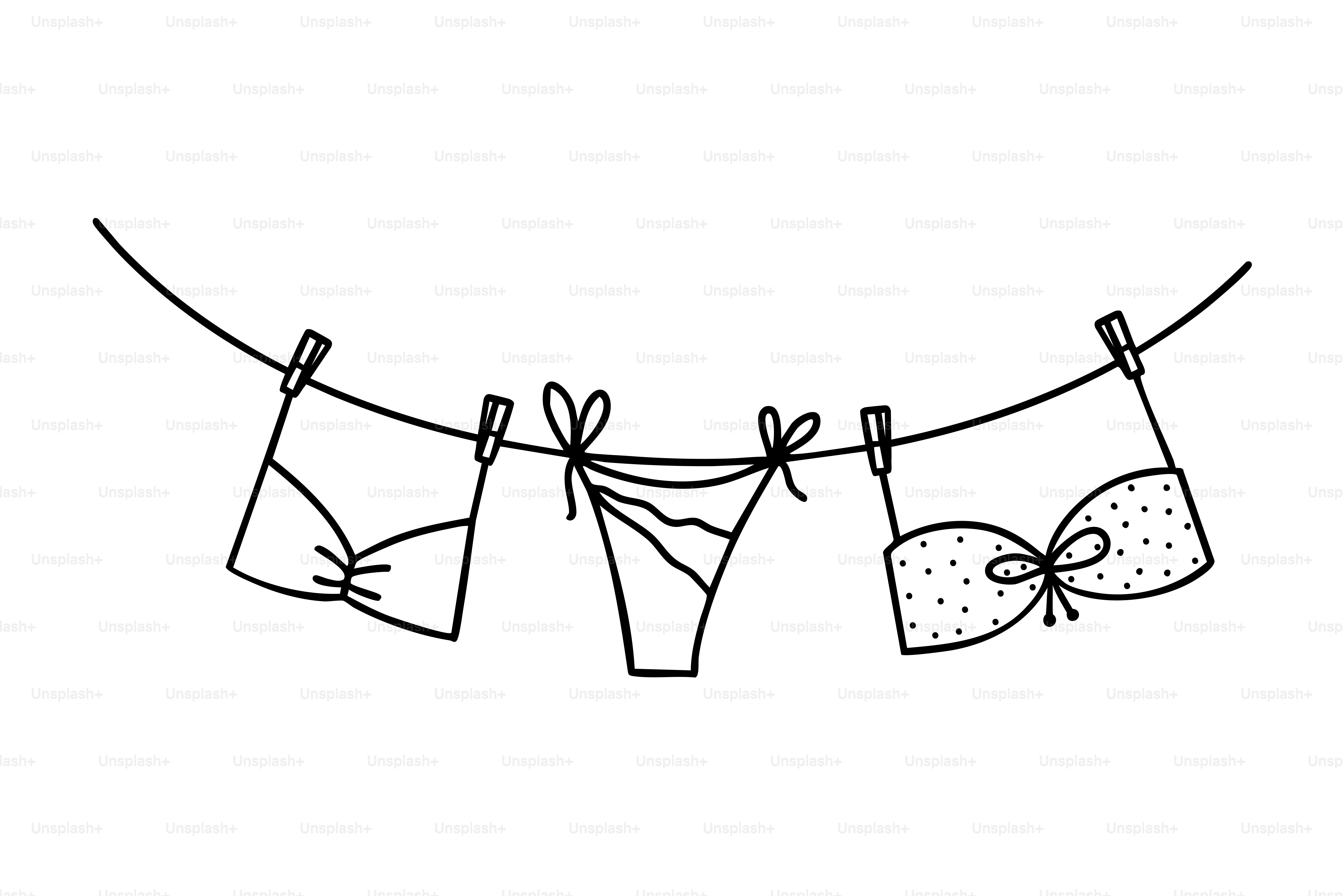 Lingerie drying on a clothesline