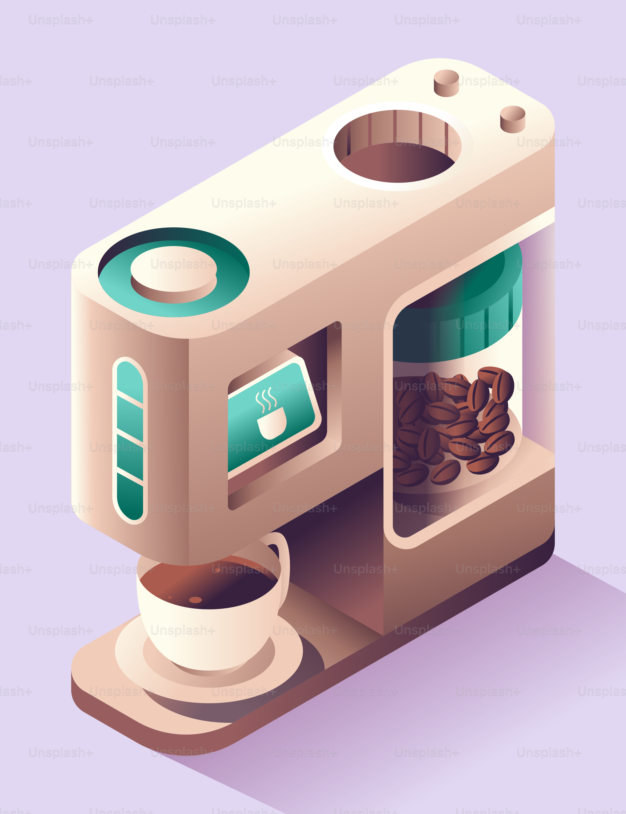 Cafetera moderna preparando una taza de café