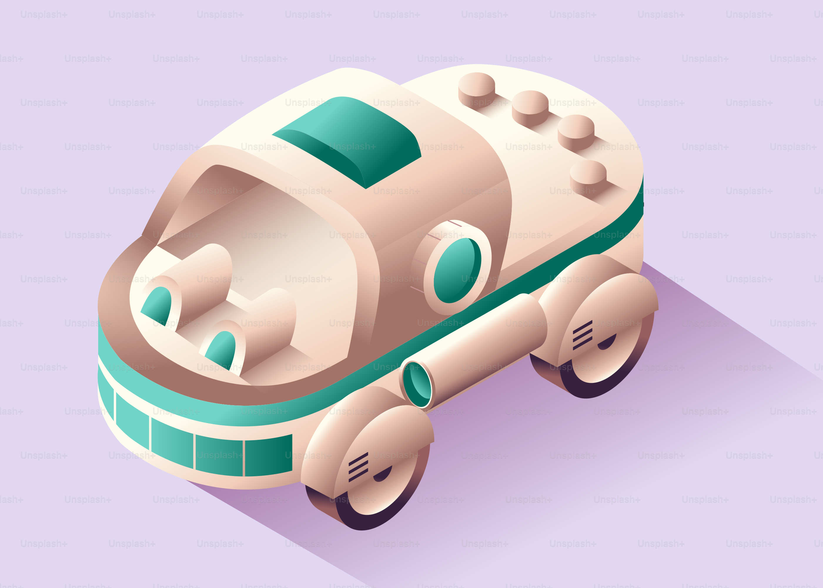 Futuristic vehicle with sleek design and teal accents