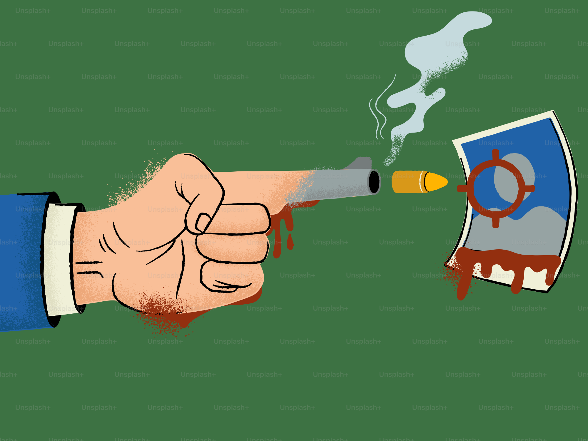 Tir à la main sur une fichue photo