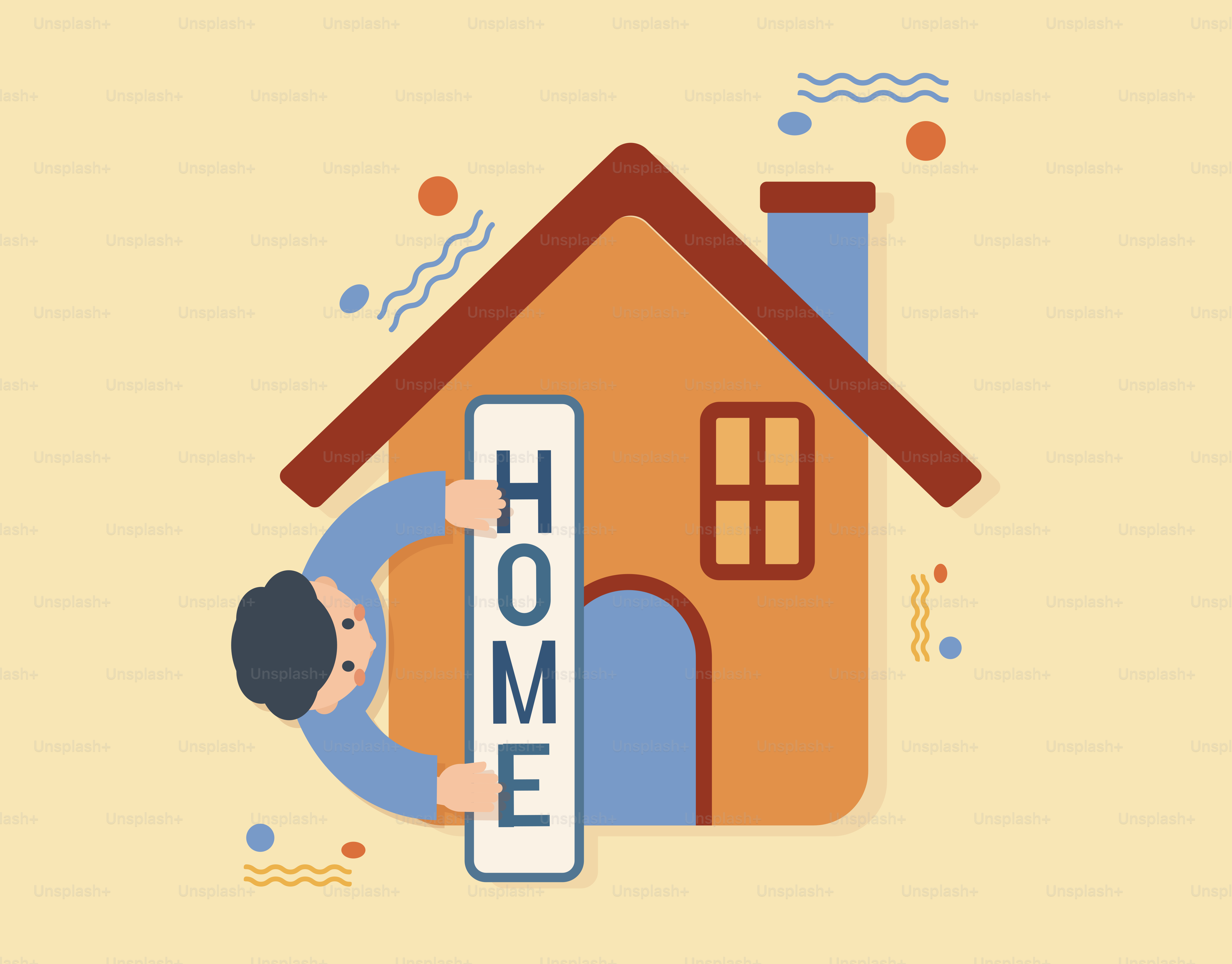 Person holding a sign that says home