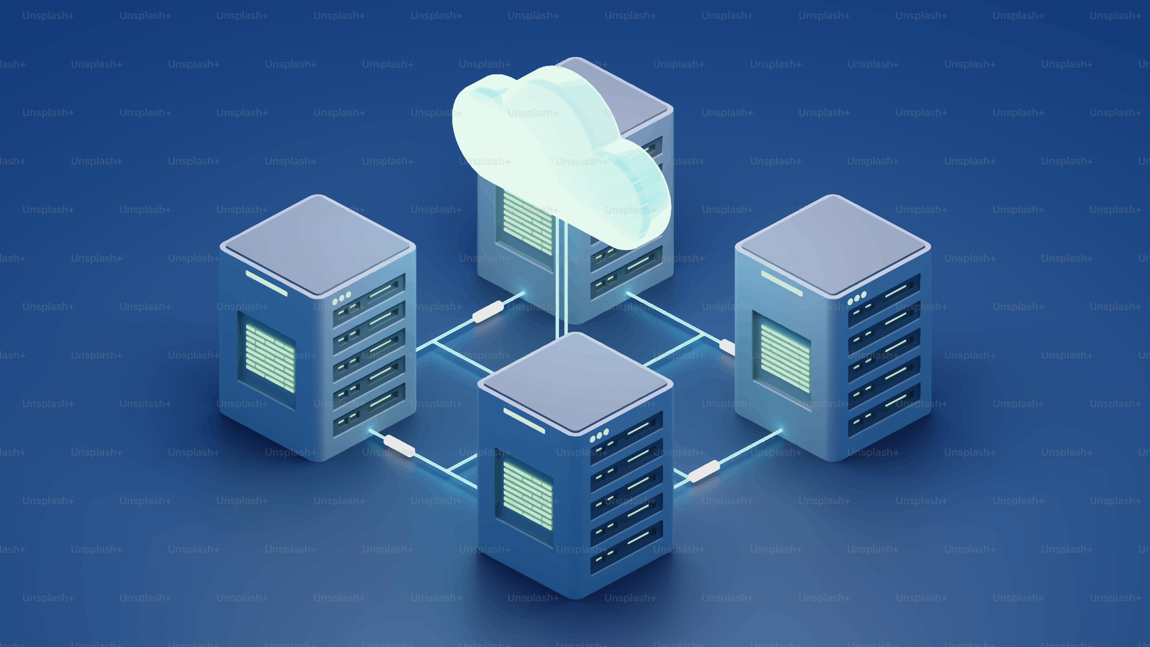 Servers connected to a cloud icon