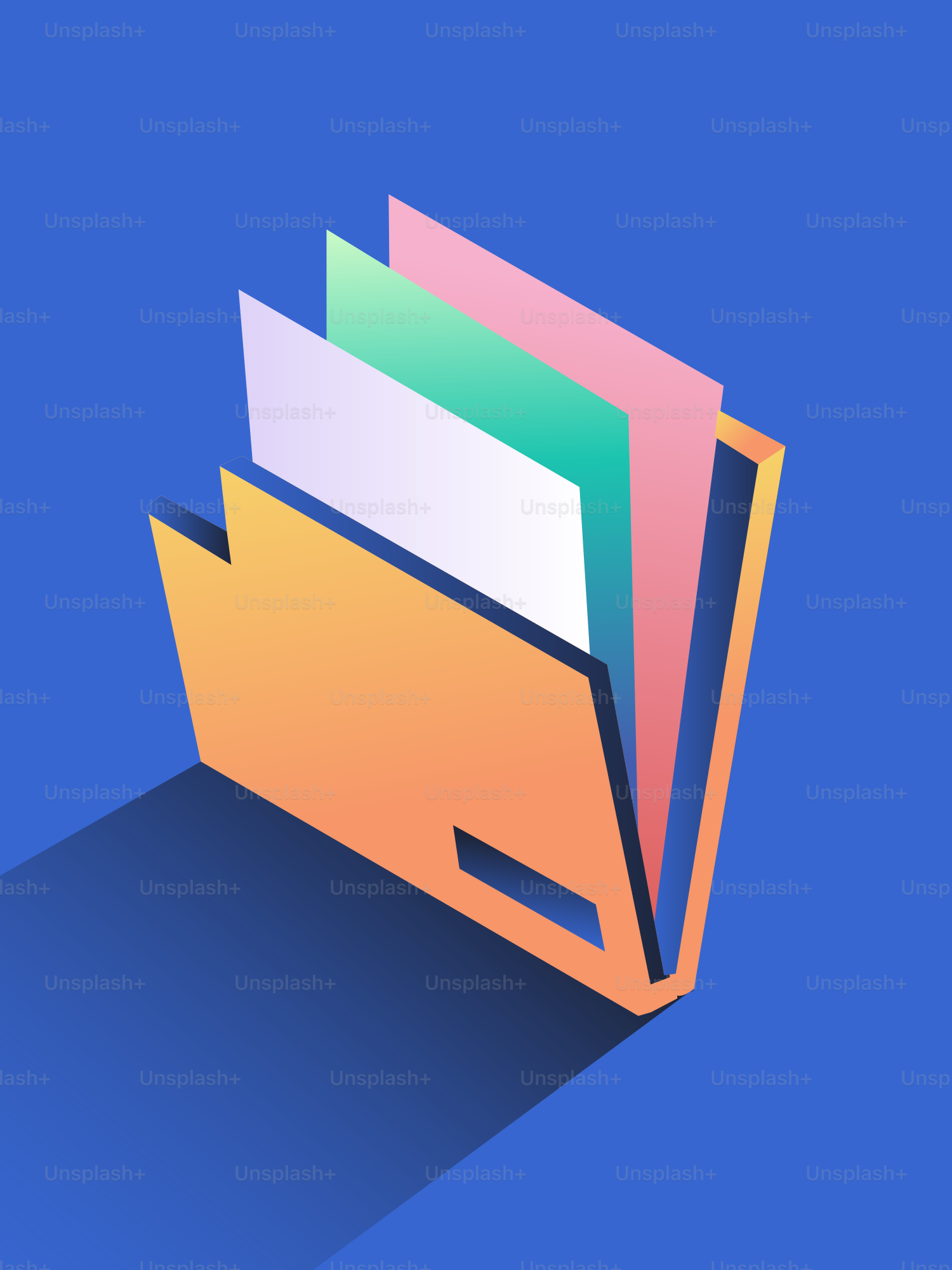 Open book with colorful pages casting shadow