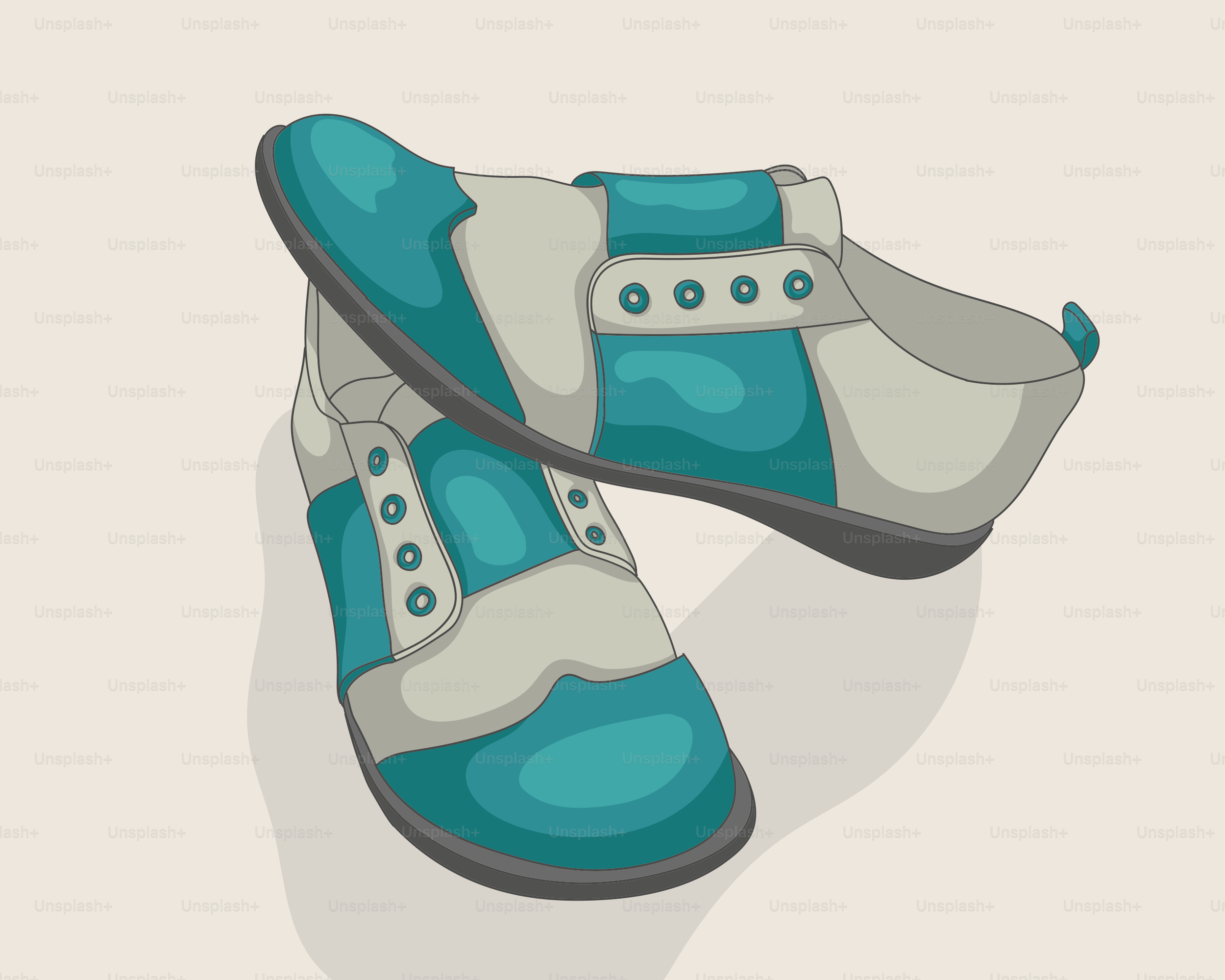 Une paire de chaussures sarcelle et grise