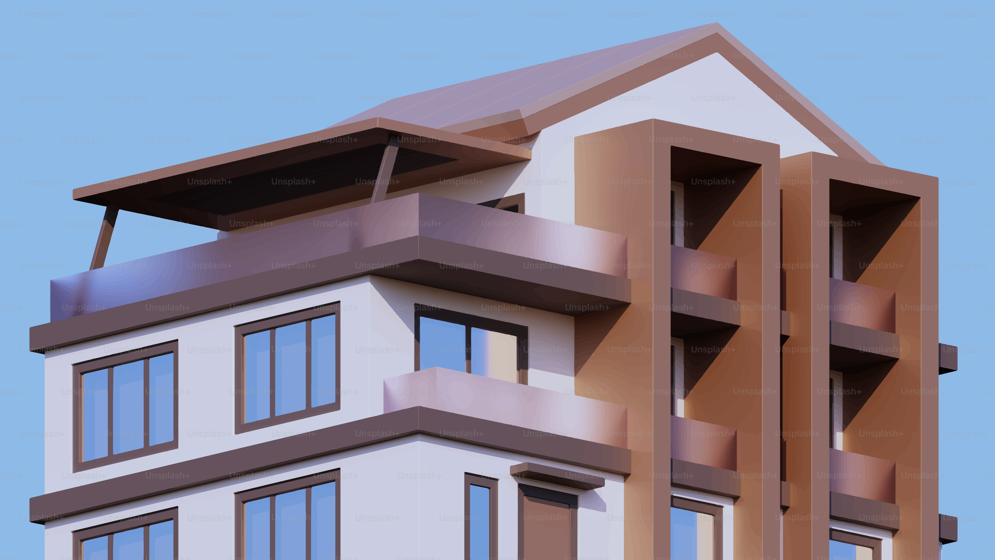 Modern building with balconies and windows