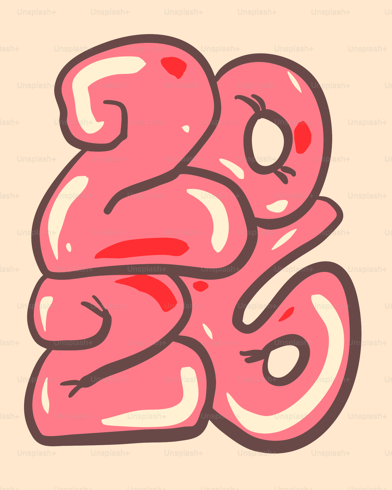 Pink bubble-style numbers 2020 with eyes