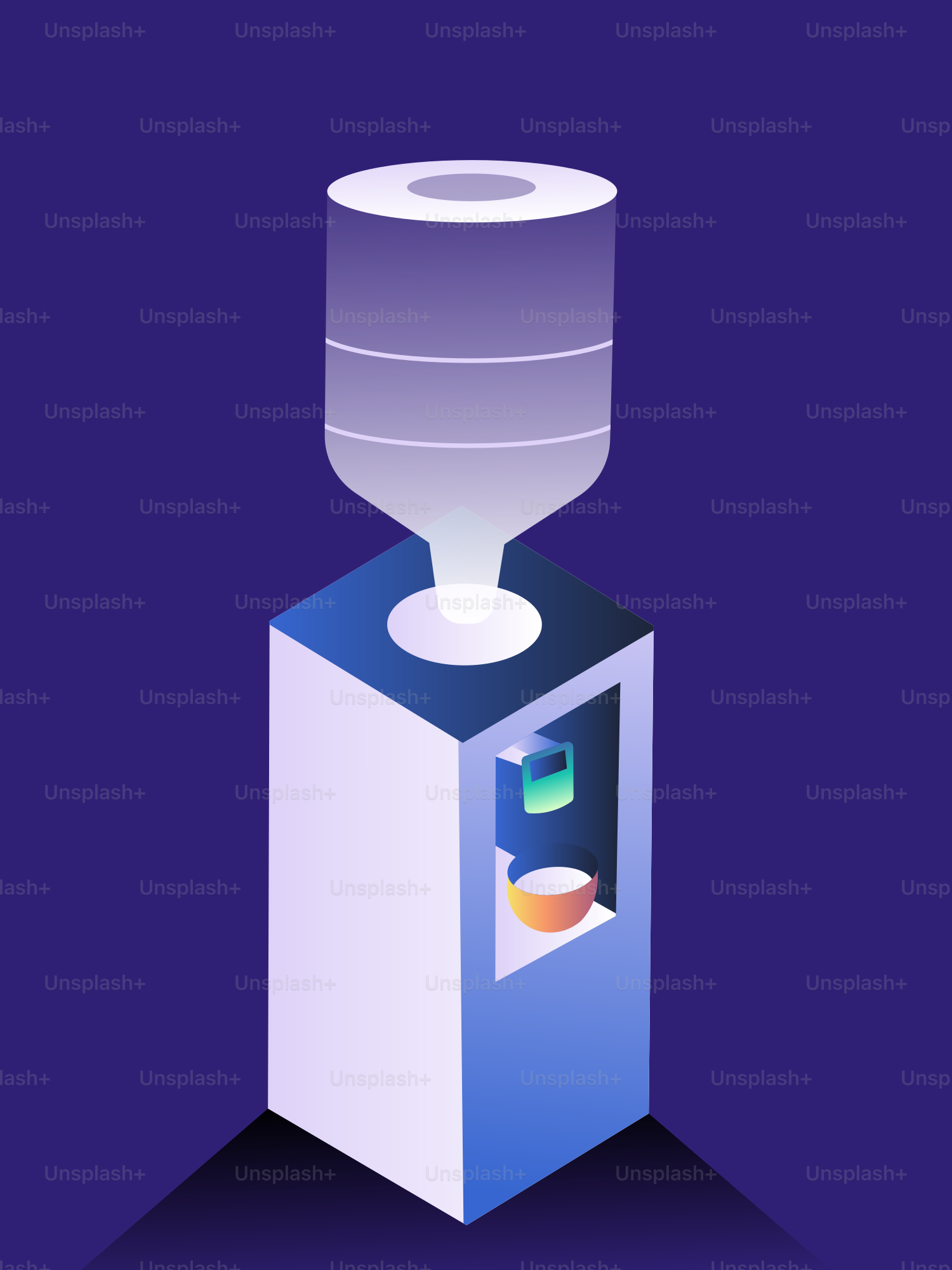 Dispensador de agua en un vaso