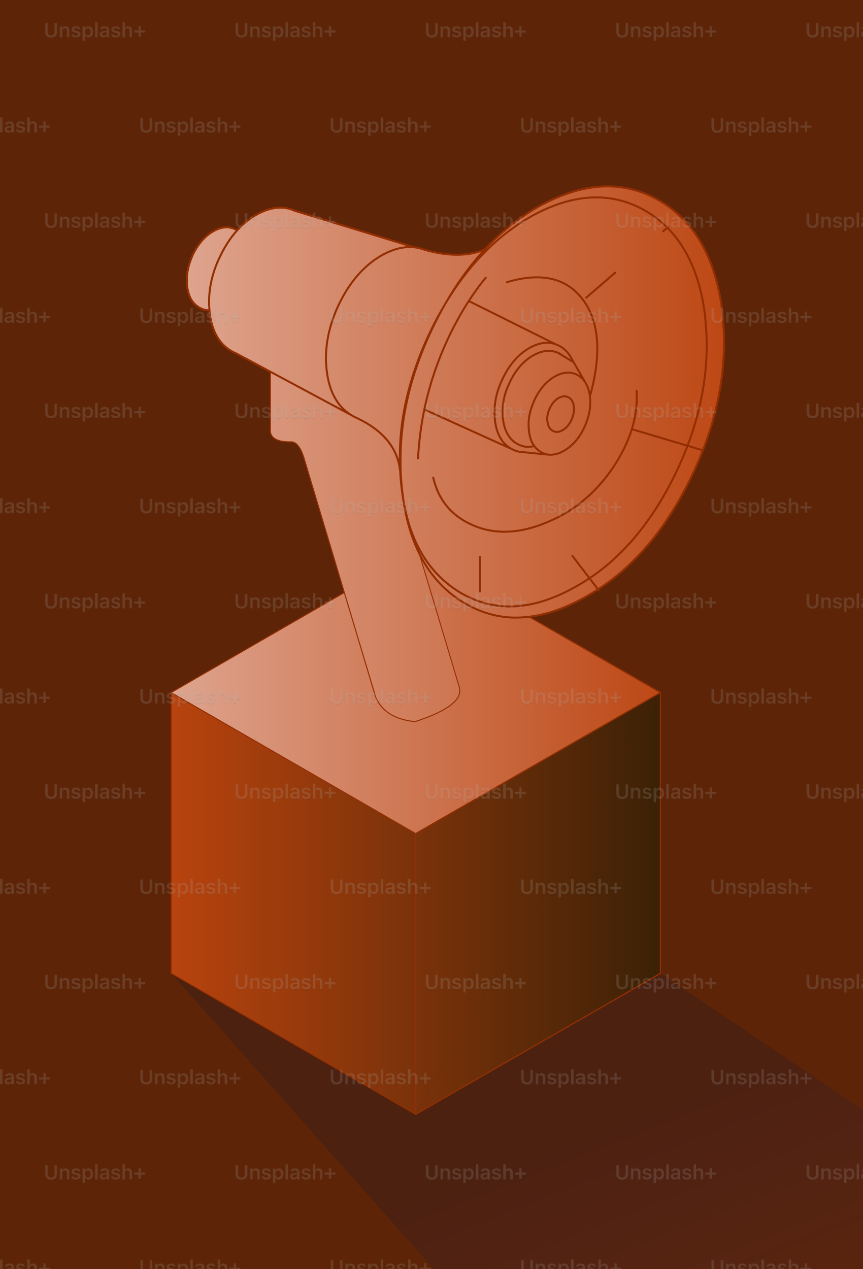 Eine Megafon-Trophäe auf einem Podest