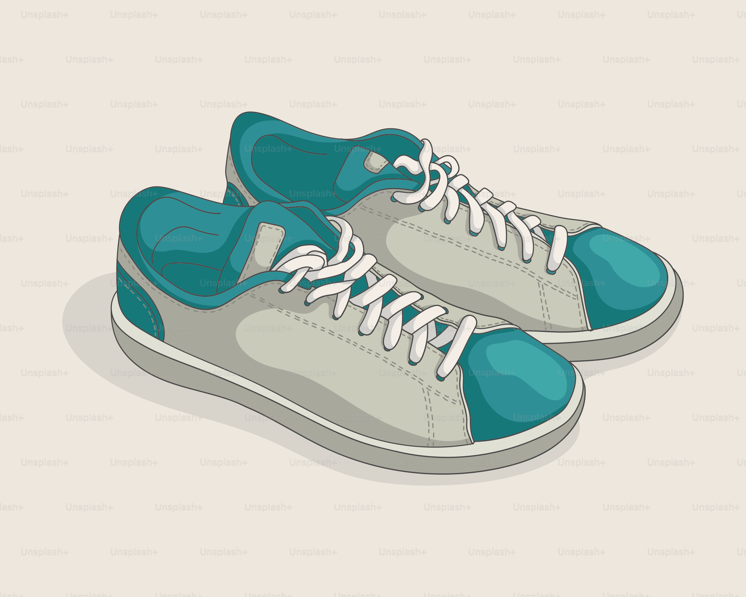 Une paire de baskets bleu sarcelle et grise