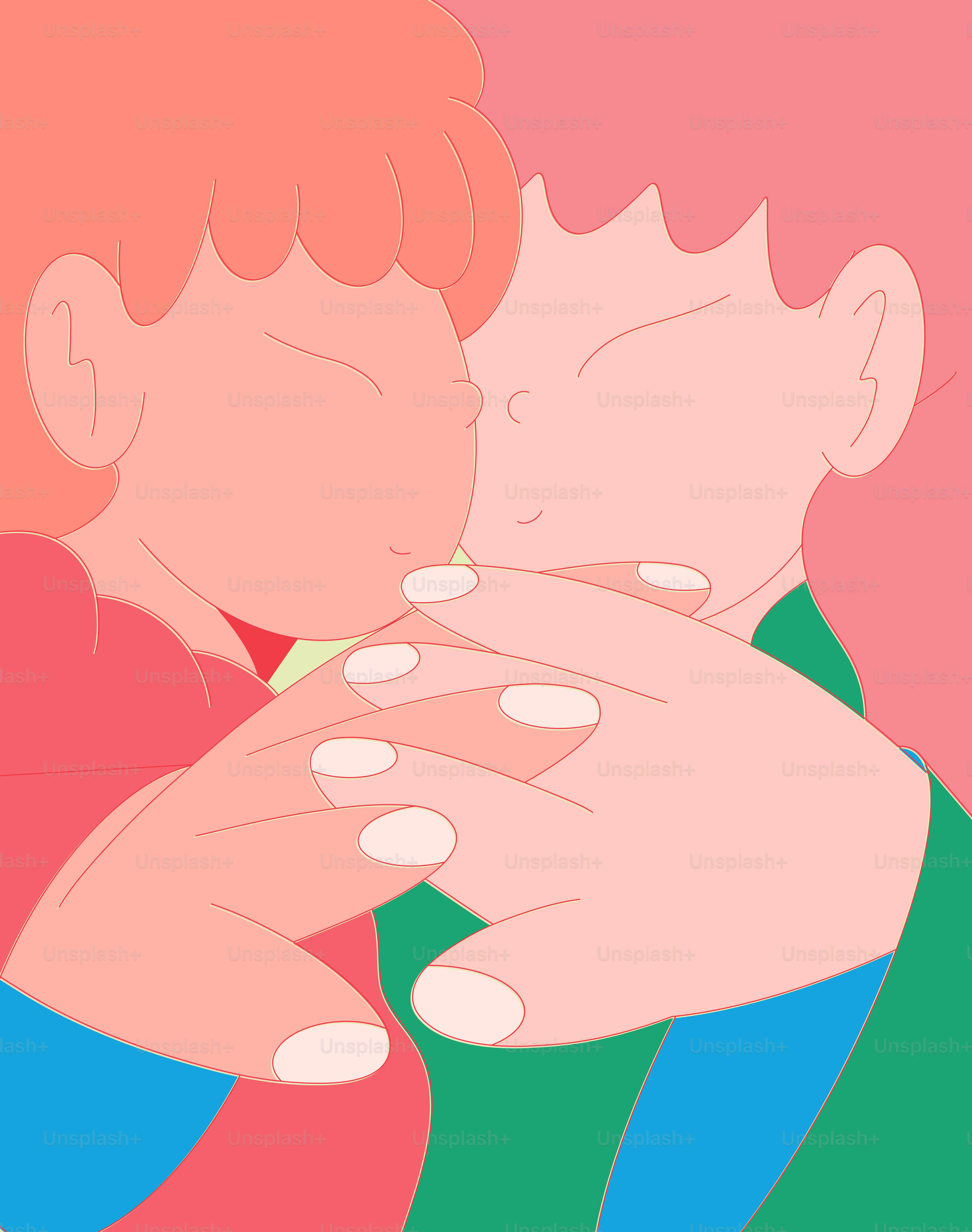 Two people holding hands, faces obscured