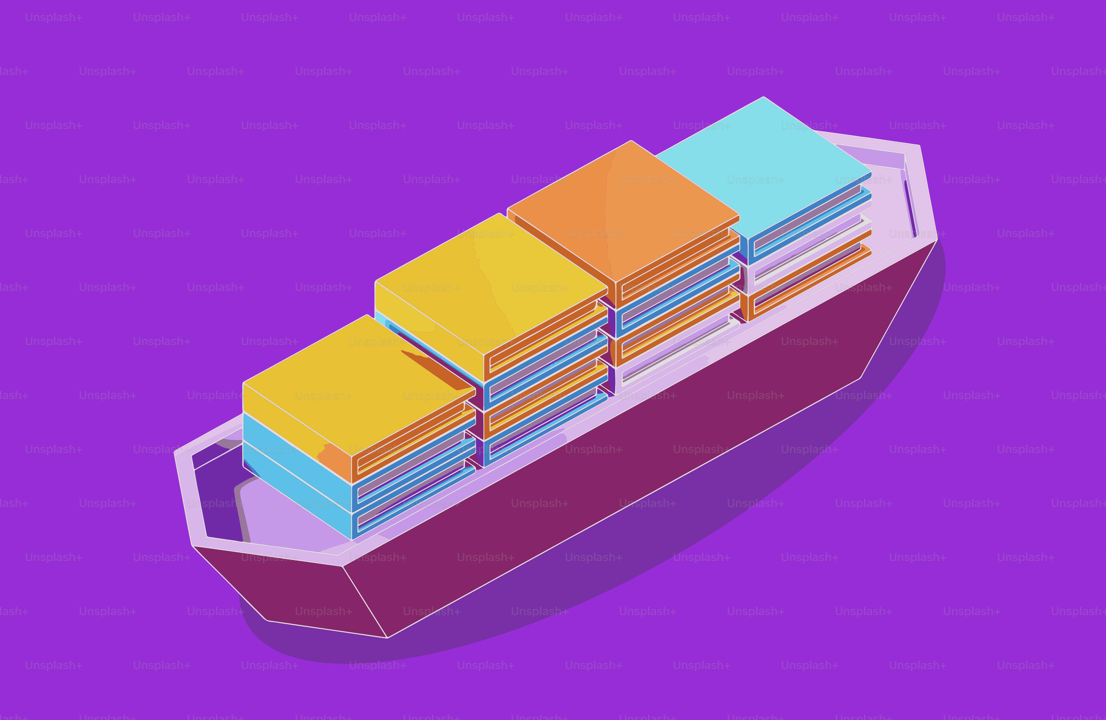 Buque de carga cargado con contenedores de colores