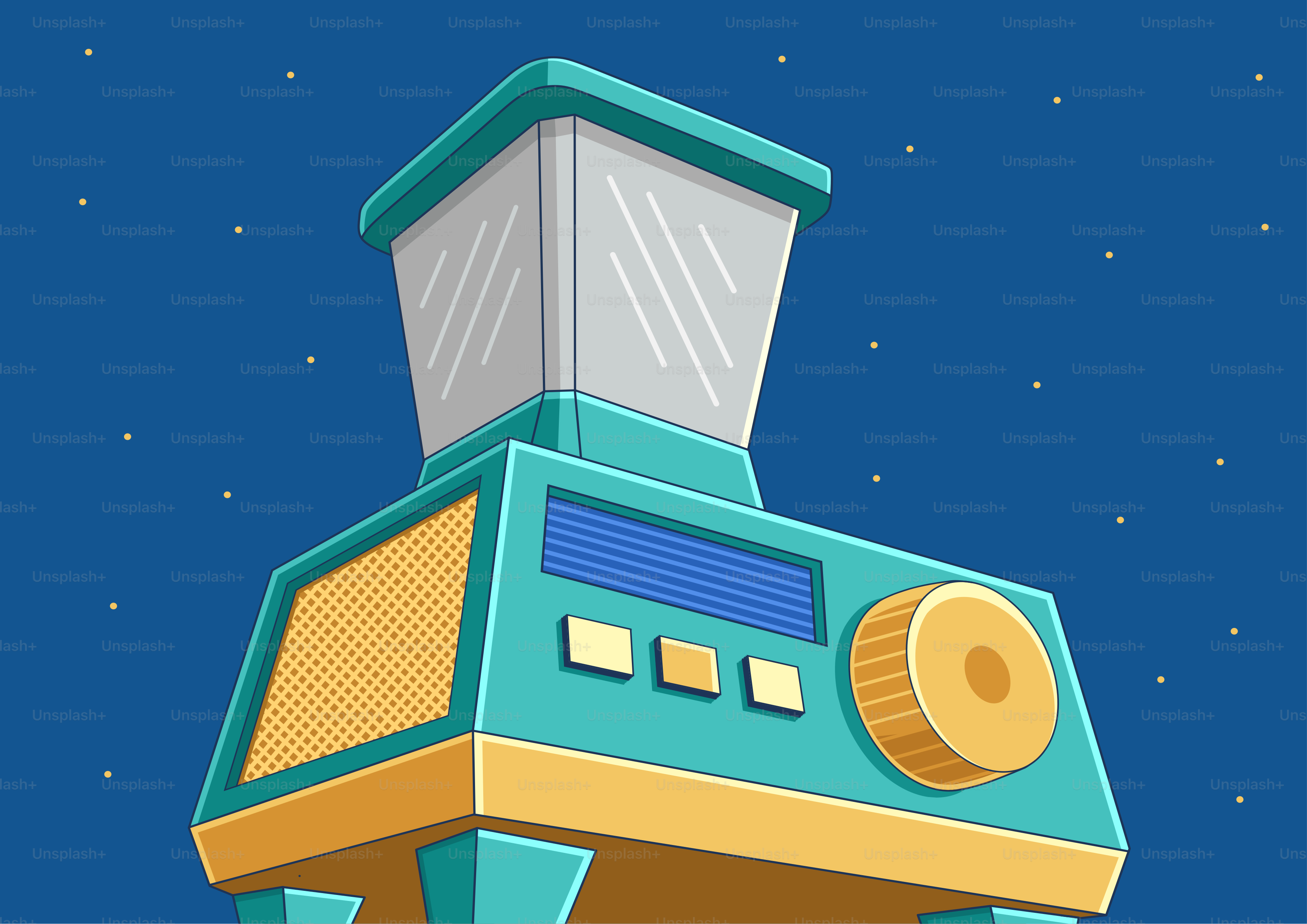 Retro-Mixer mit blauem Sternenhintergrund