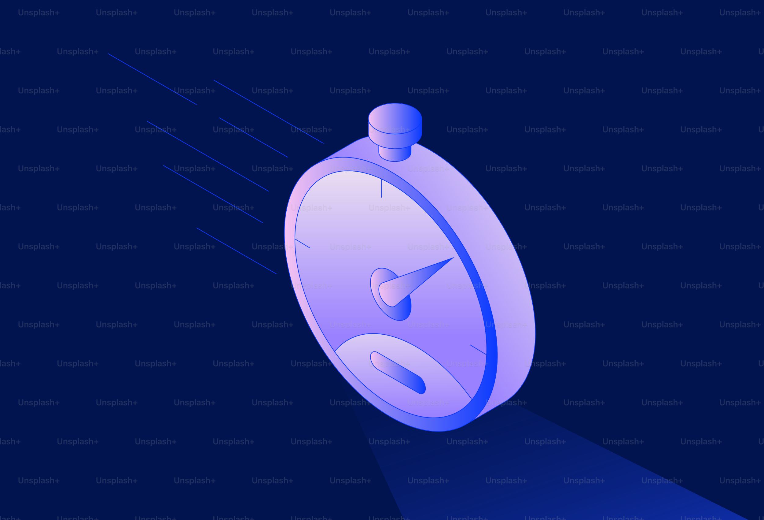 Ilustrasi stopwatch dengan efek motion blur
