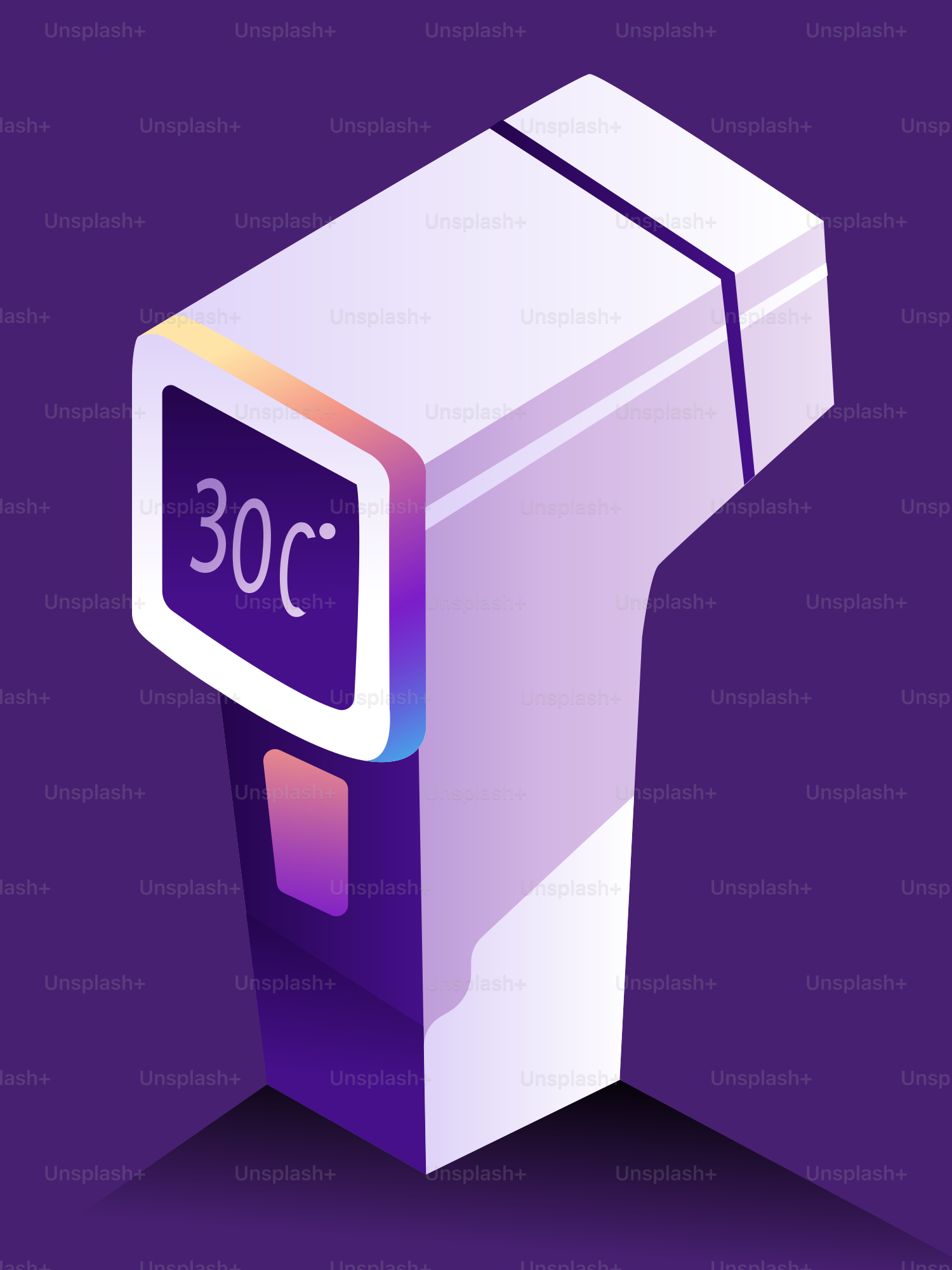 Digital thermometer displaying 30 degrees celsius