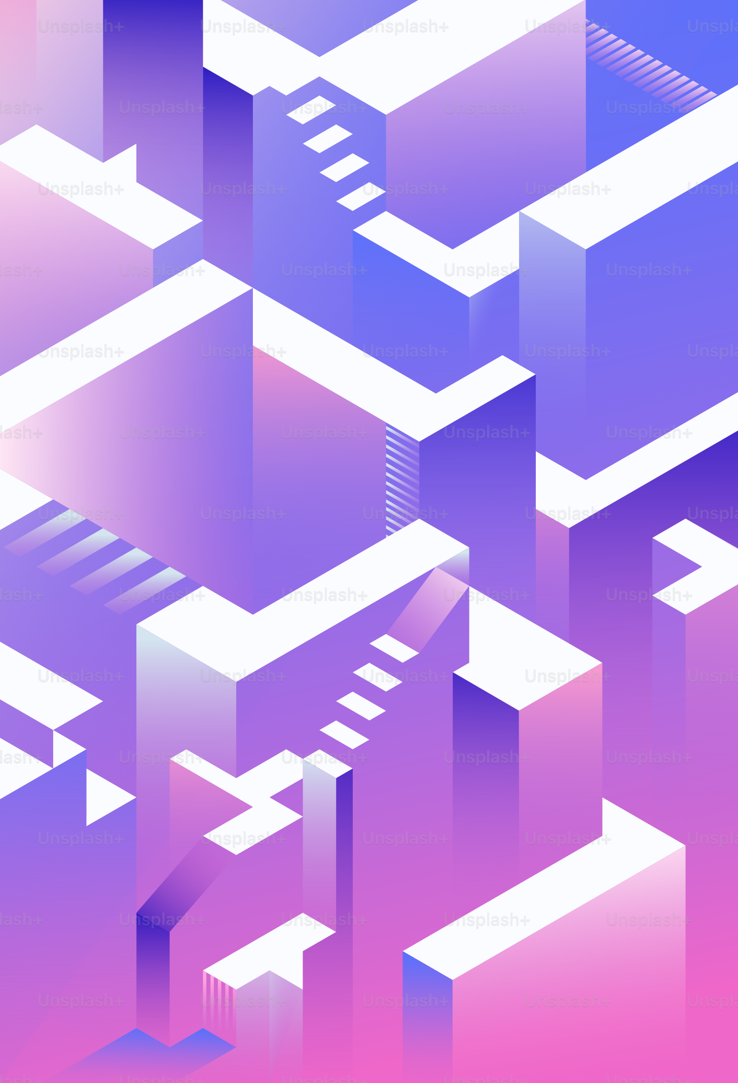 Isometrische abstrakte geometrische Formen mit Treppen