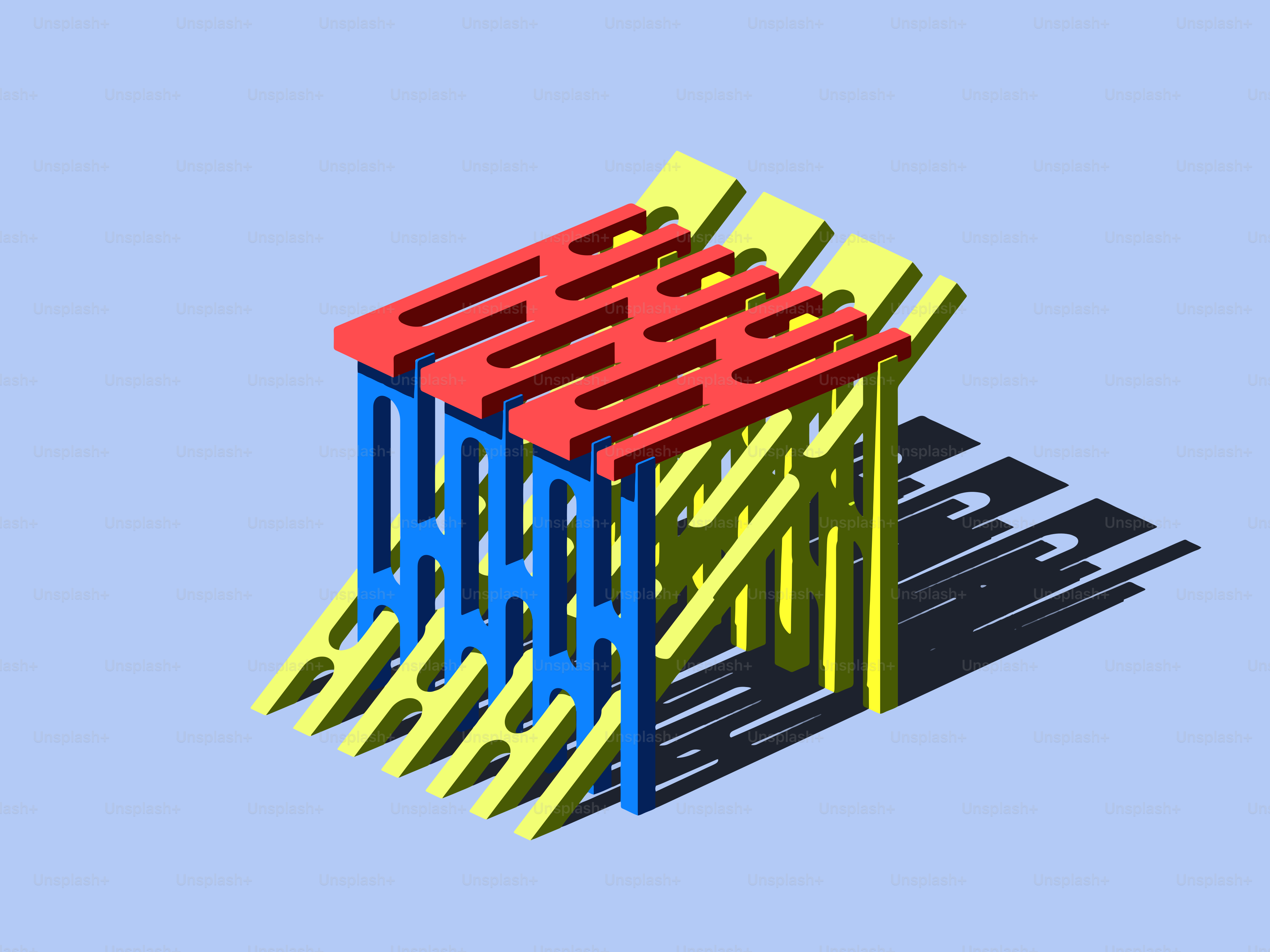 Abstrakte Struktur aus bunten, ineinandergreifenden Blöcken