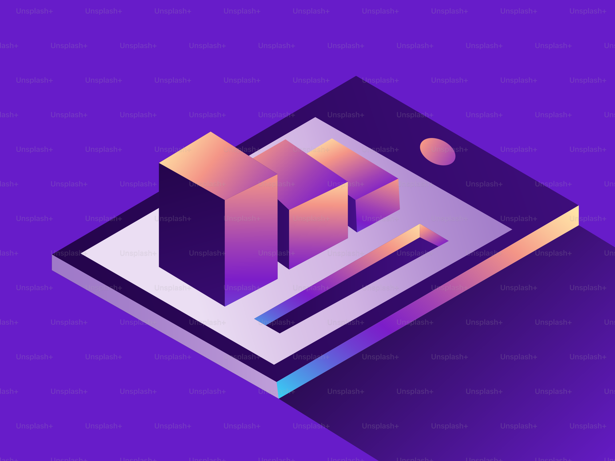 3D bar chart on a tablet screen