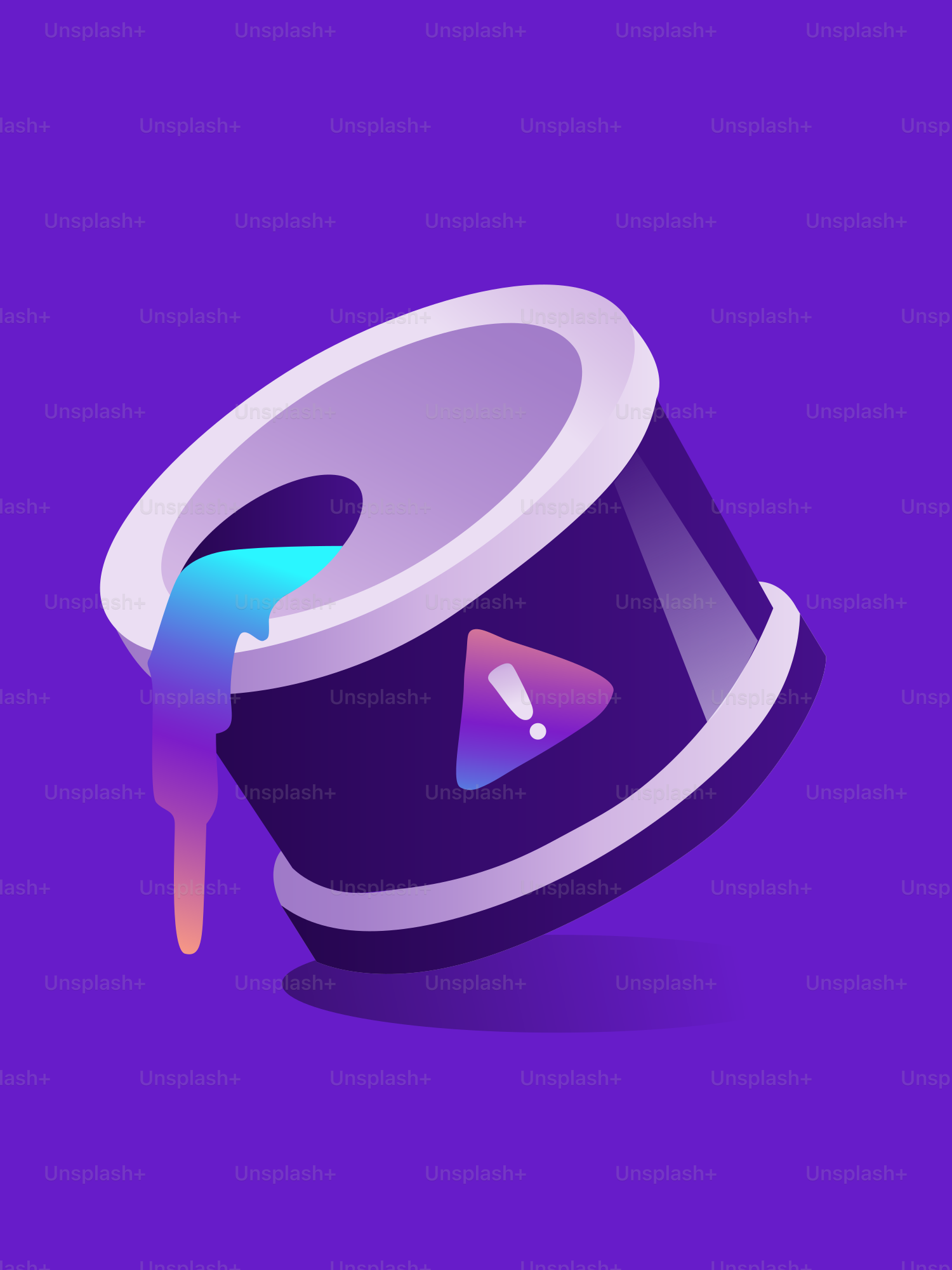 Una lattina con un liquido colorato che si riversa