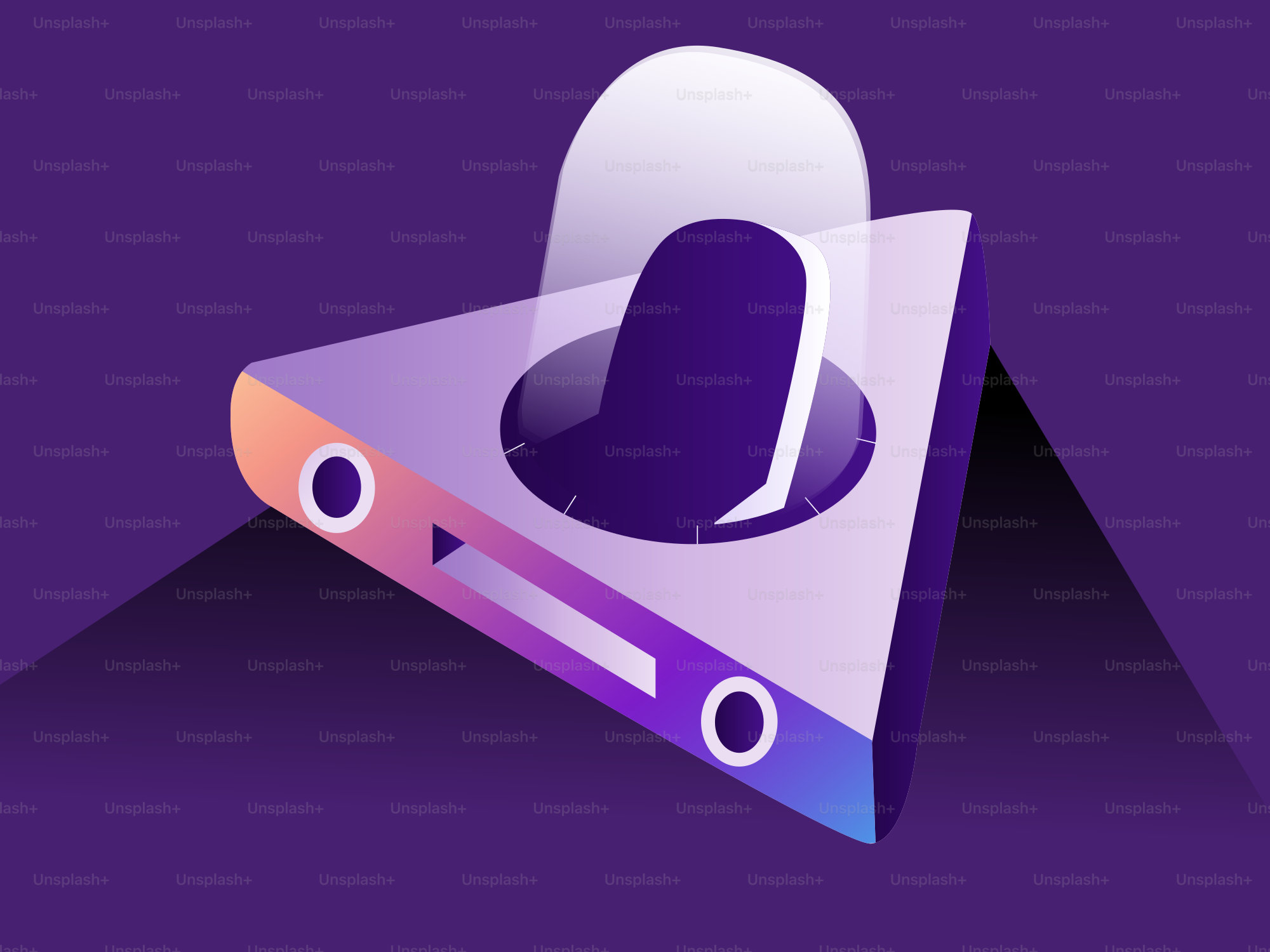 Abstract geometric design with purple and orange gradients