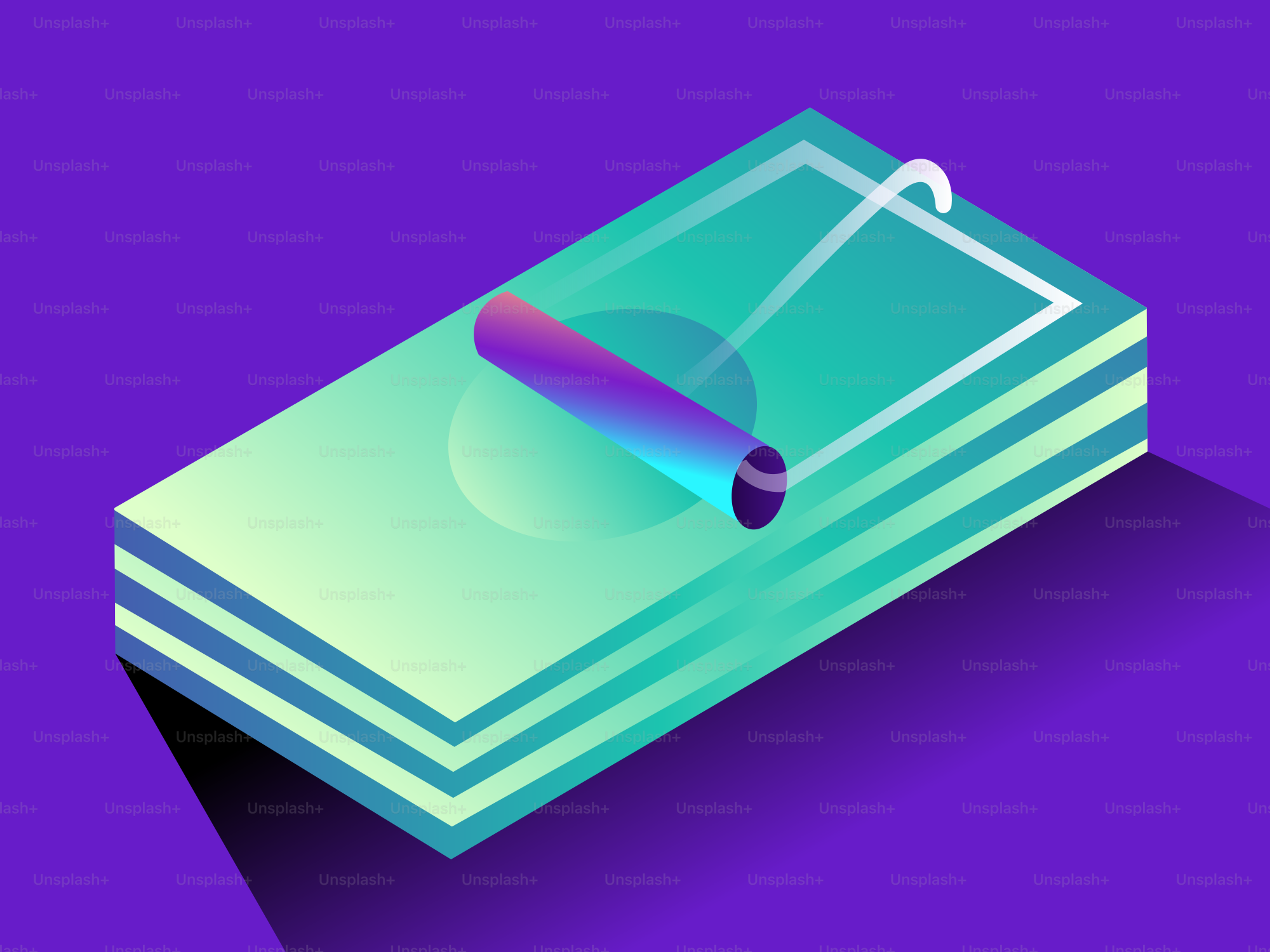 Pile d’argent avec un piège à souris