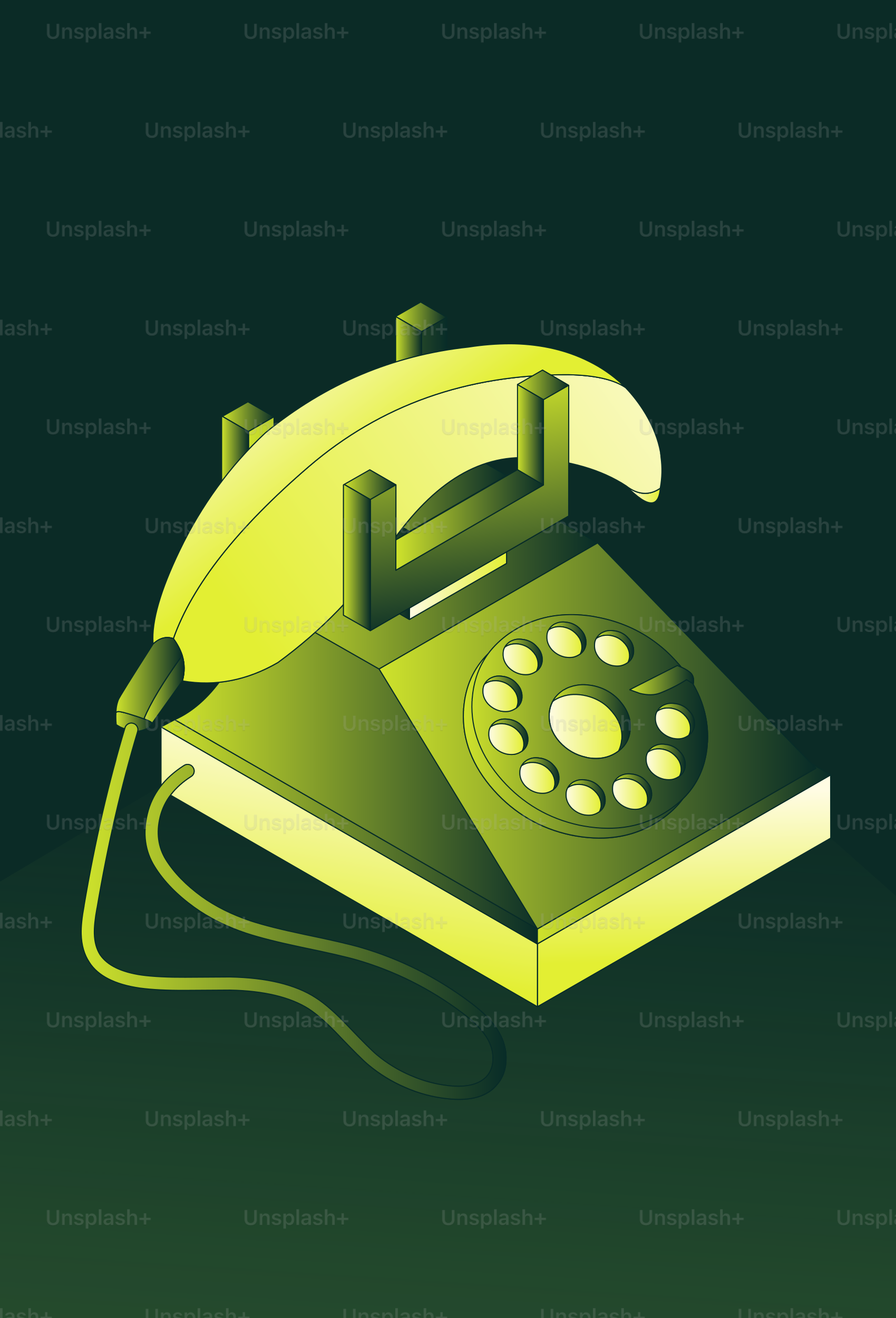 Retro rotary phone with a coiled cord