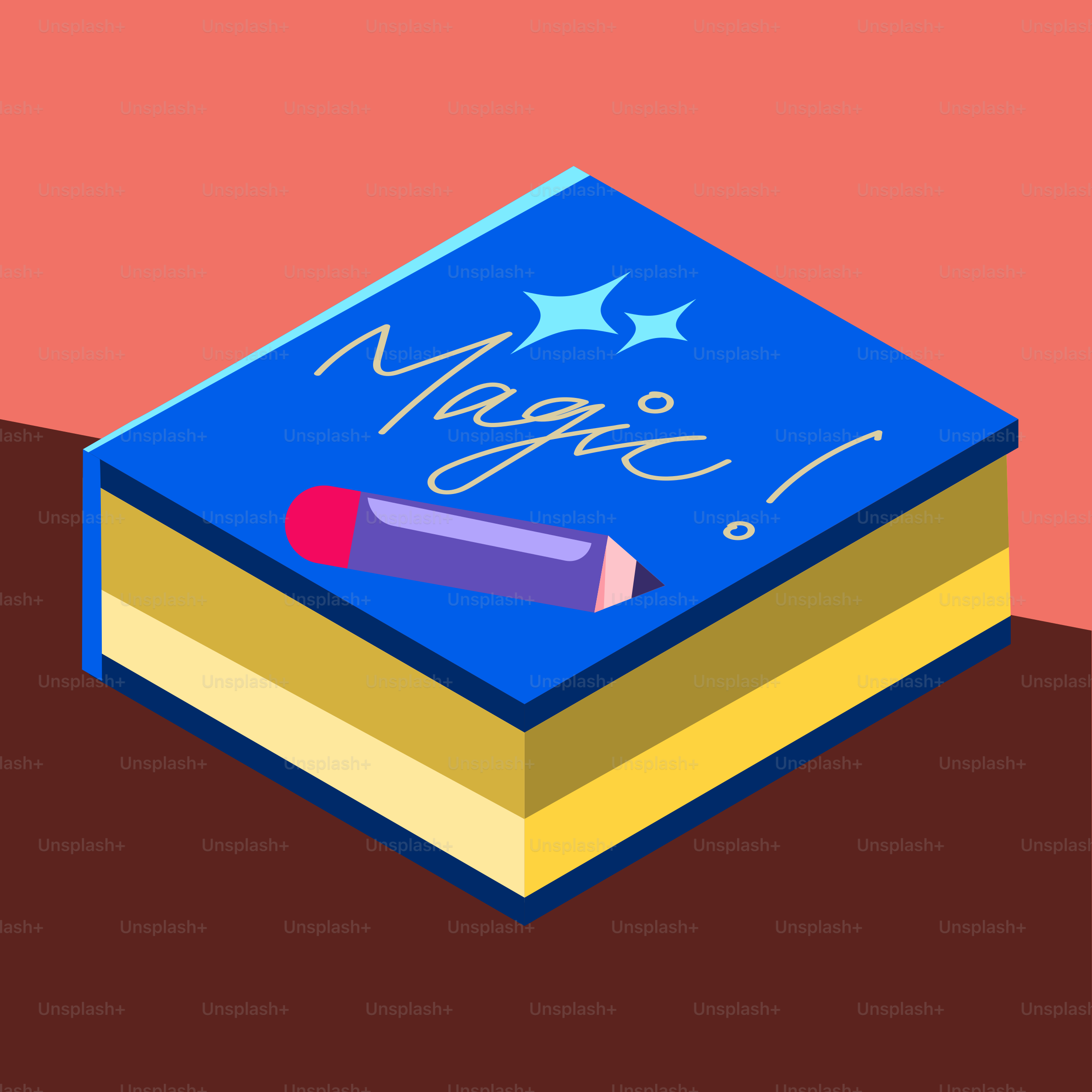 표지에 "마법"이라고 적힌 파란색 책.