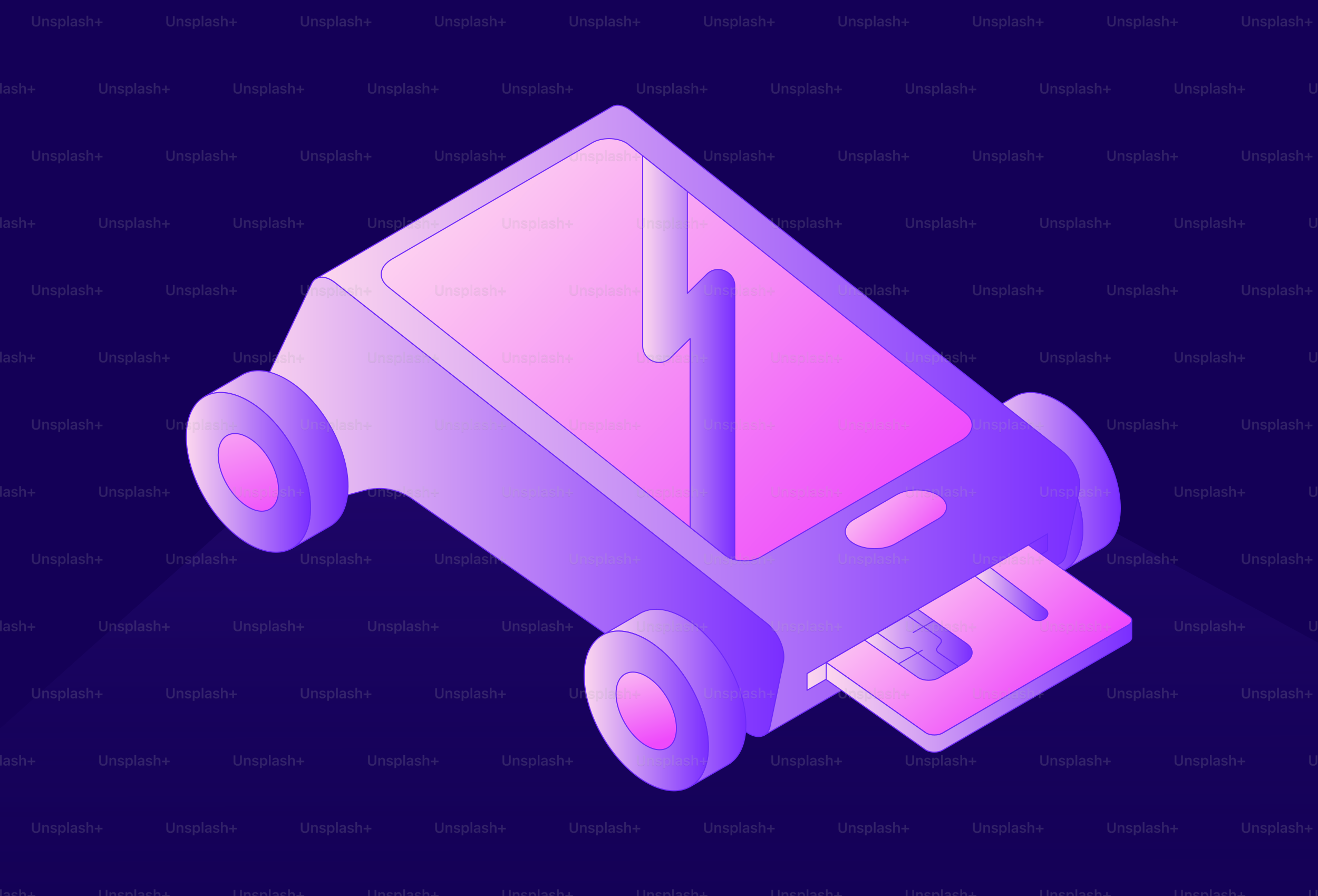 Voiture robot futuriste avec des accents roses lumineux