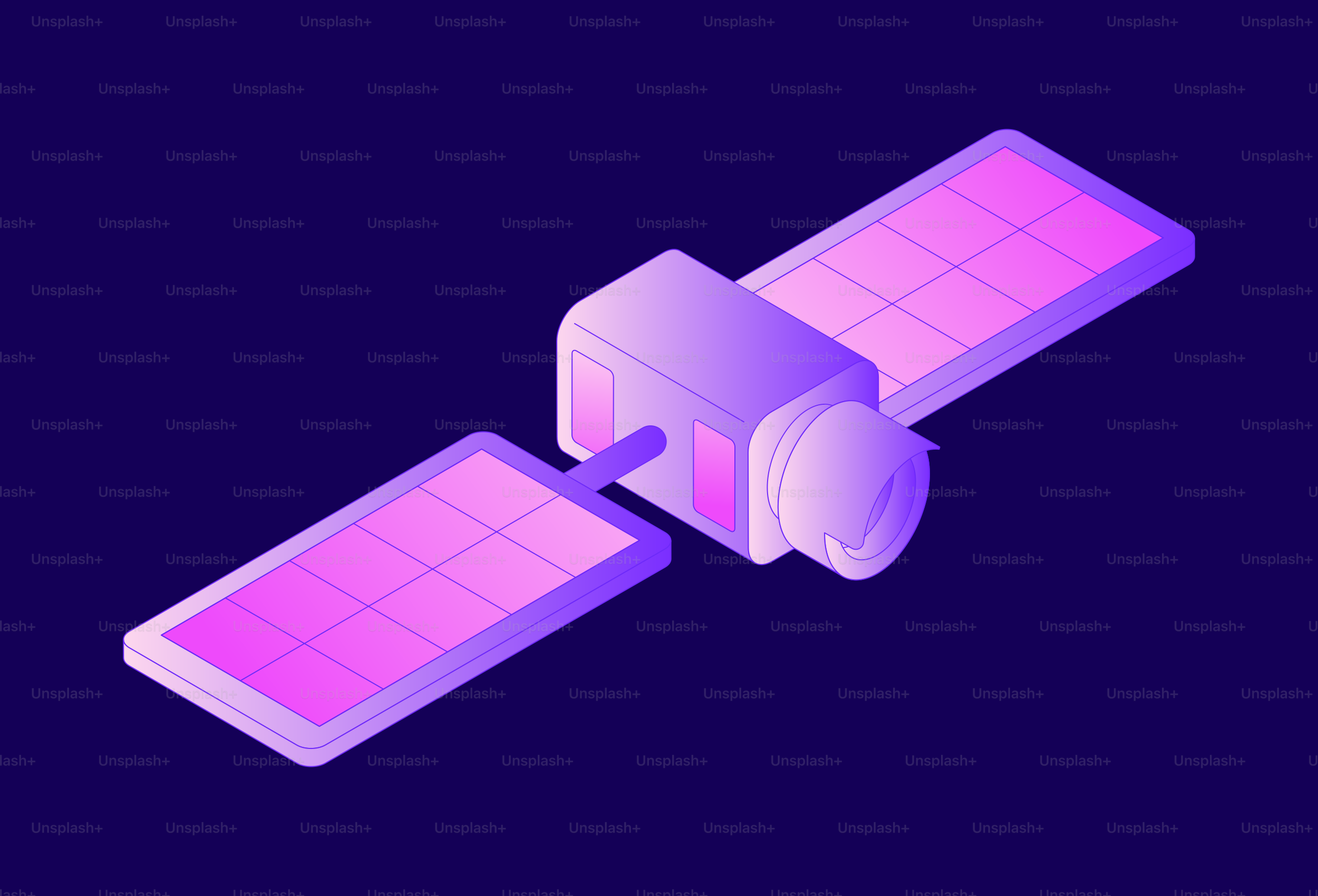 Un satellite futuriste avec des panneaux solaires