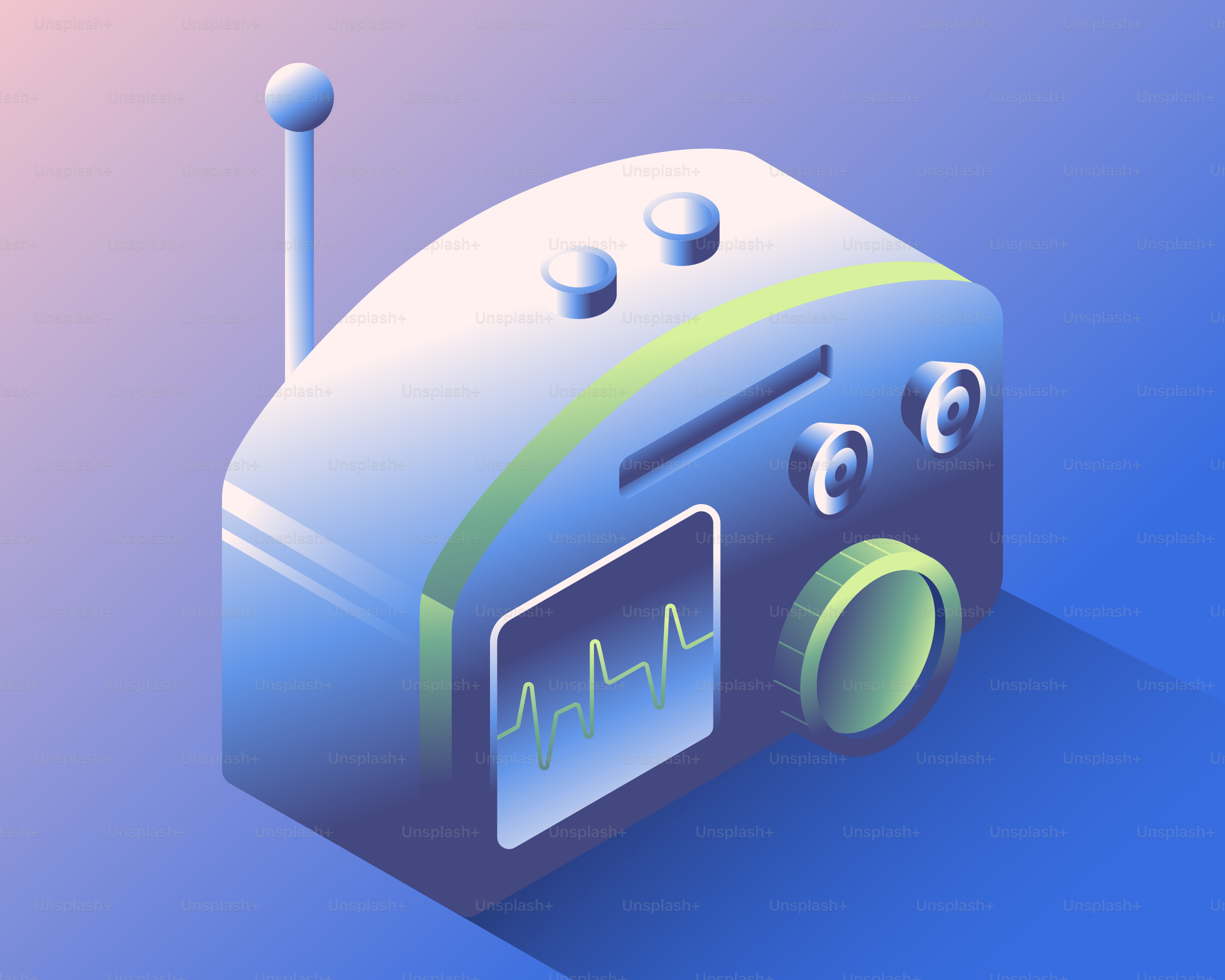 Radio retrò con display a forma d'onda