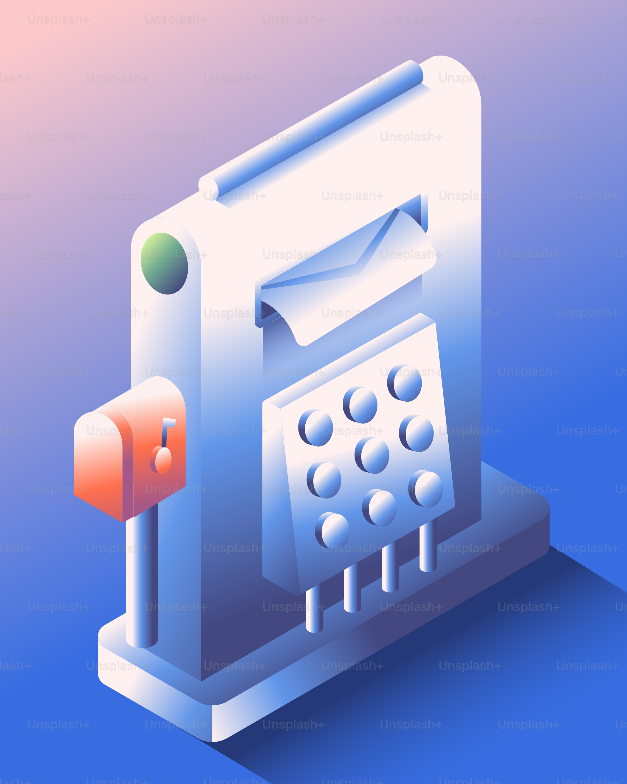 Modern mailbox with keypad and mail slot vector – Abstract Image on ...