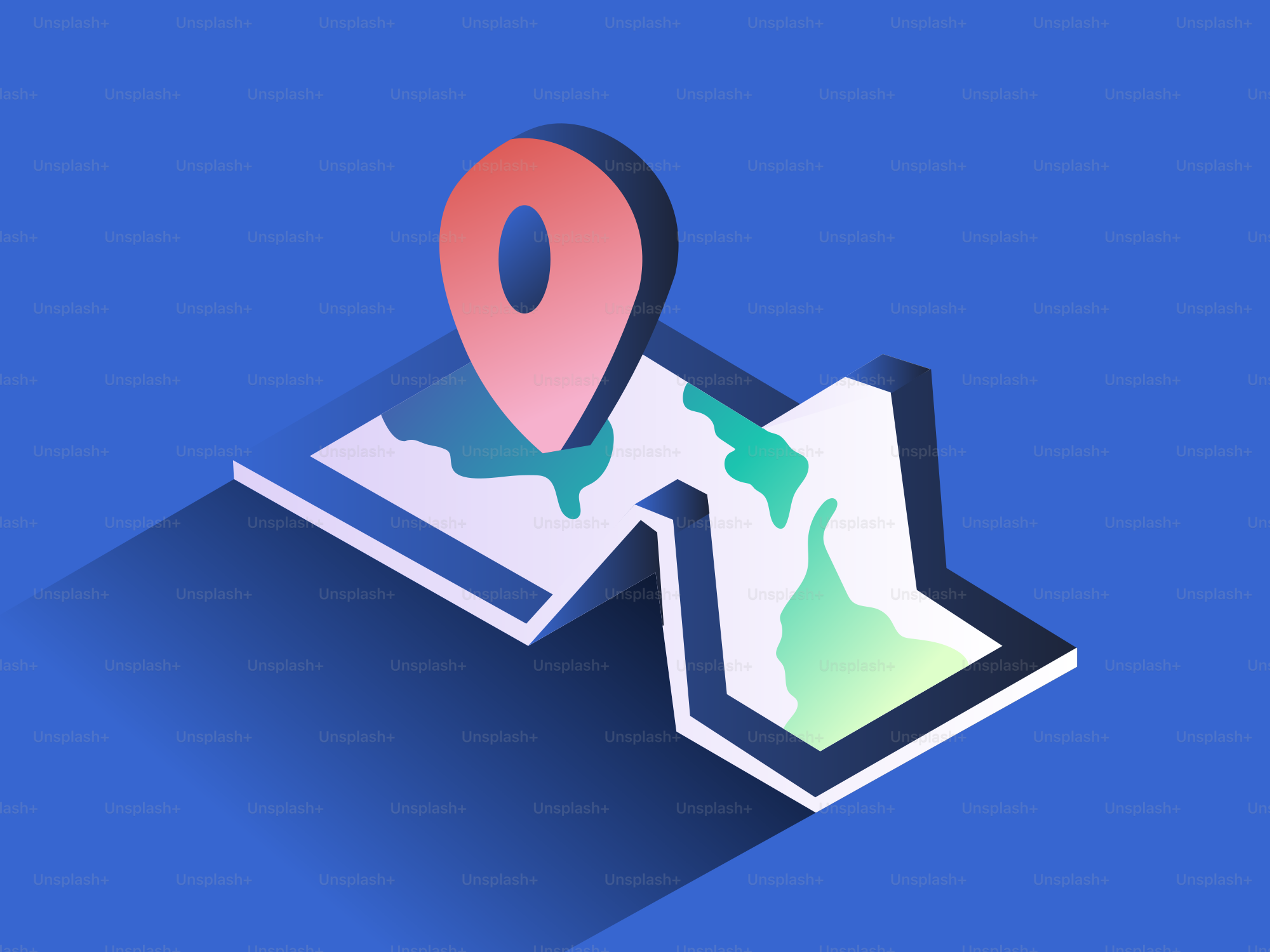 Pin de mapa em um mapa-múndi estilizado