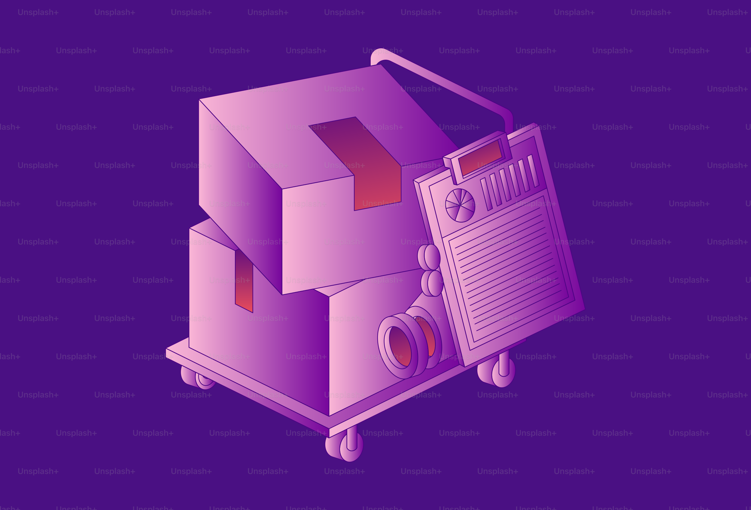 Two boxes on a cart with a clipboard