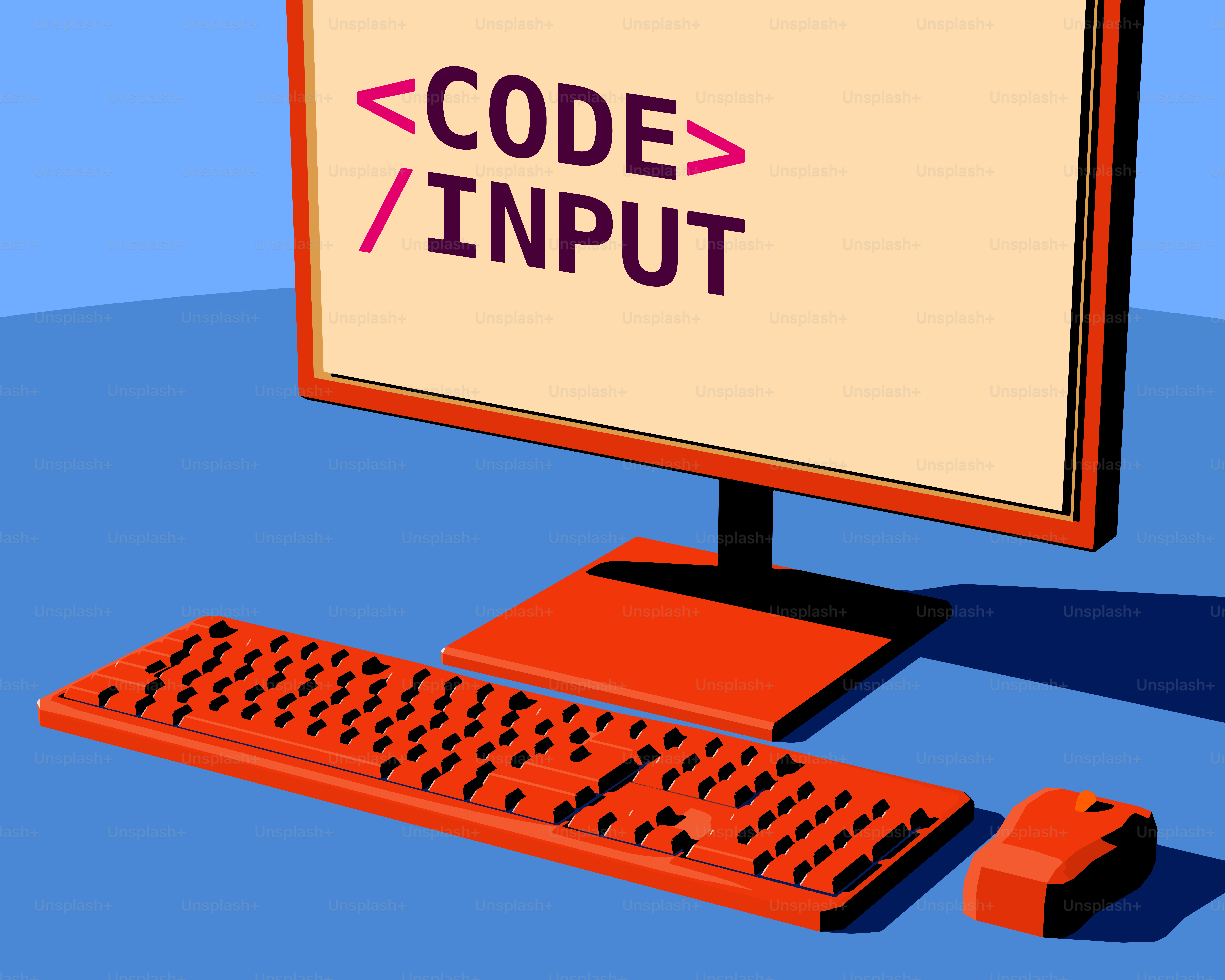 Computer monitor with code input text
