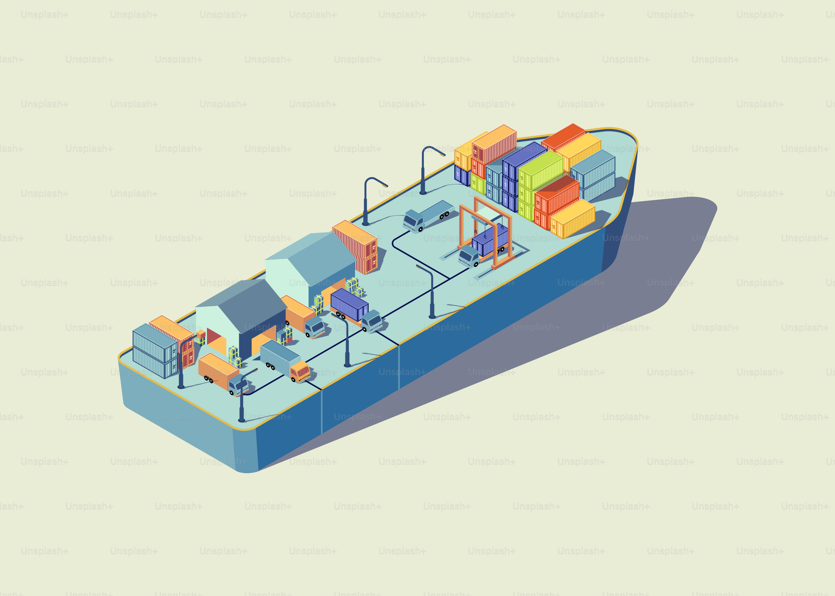 Cargo ship loaded with colorful shipping containers