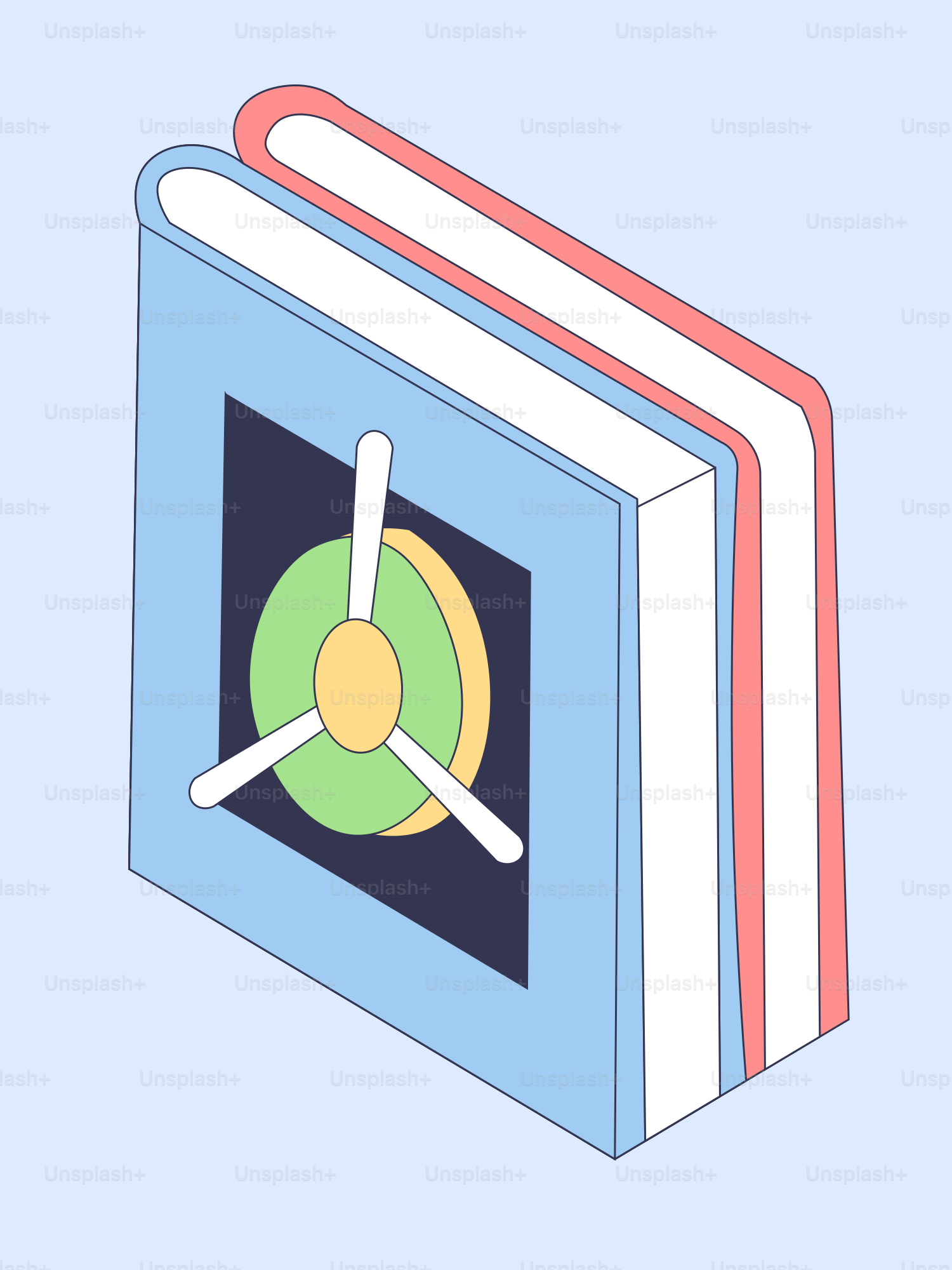 Two books with a safe door design