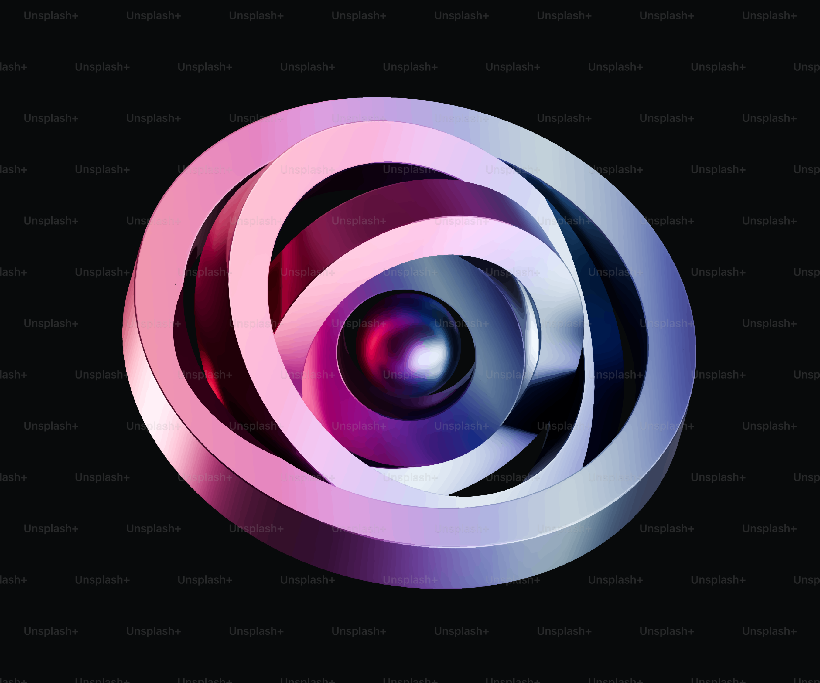 Abstract metallic spheres with colorful lighting